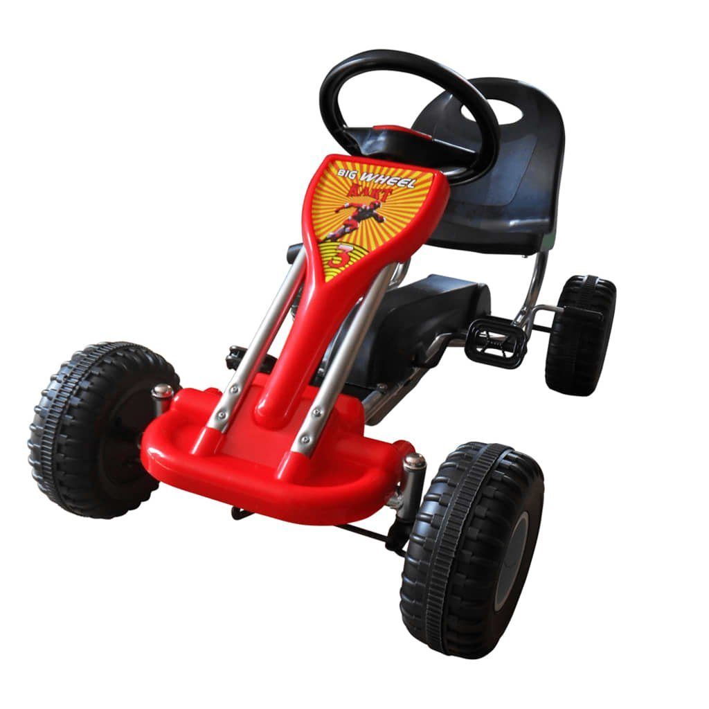 DOTMALL Go-Kart Kinderfahrzeug, Tretfahrzeug für Kinder 3-5Jahre, bis 30 kg rot