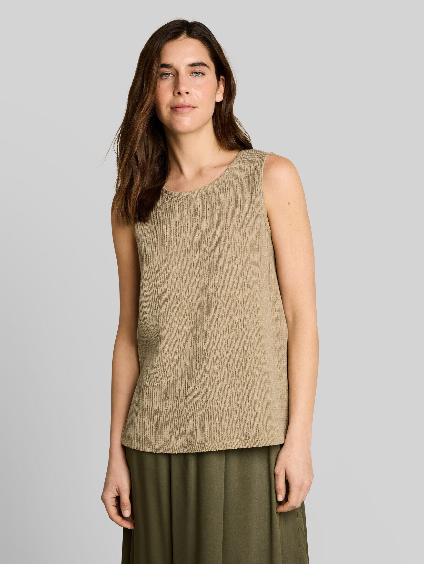 TOM TAILOR Trägertop T-Shirt Crinkle Top mit Seitenschlitzen