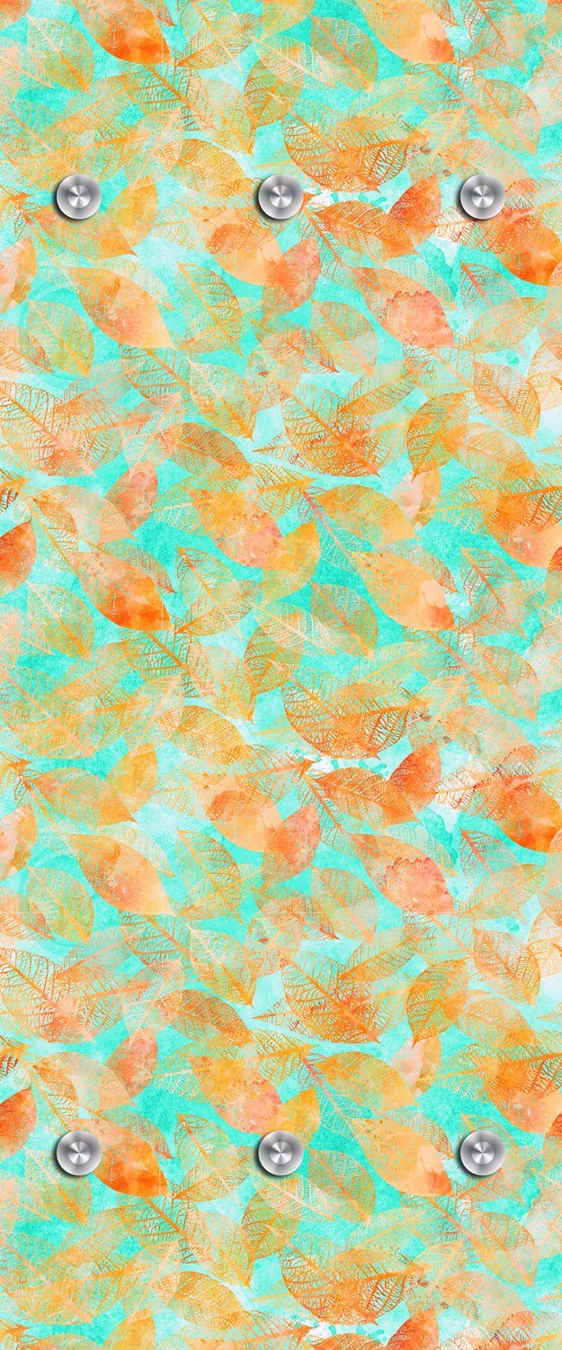 queence Wandgarderobe Blätter - Orange/Türkis - Garderobe aus hochwertigem Acrylglas (1 St), 50x120 cm - mit Edelstahlhaken