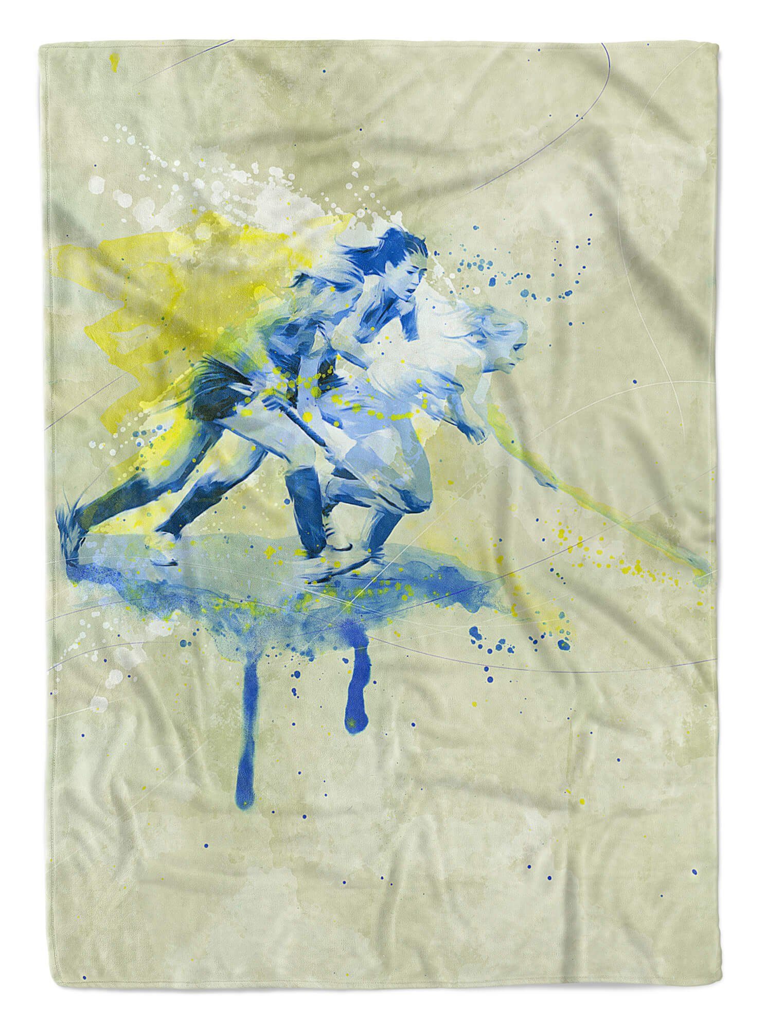 Handtücher SplashArt Sport Handtuch Strandhandtuch Saunatuch Kuscheldecke Kunstvoll Feldhockey Sport, Baumwolle-Polyester-Mix (1-St), Handtuch