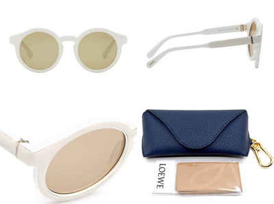 Loewe Sonnenbrille LOEWE EYEWEAR Round Padded Calf-Leather Sunglasses Brille Sonnenbrille