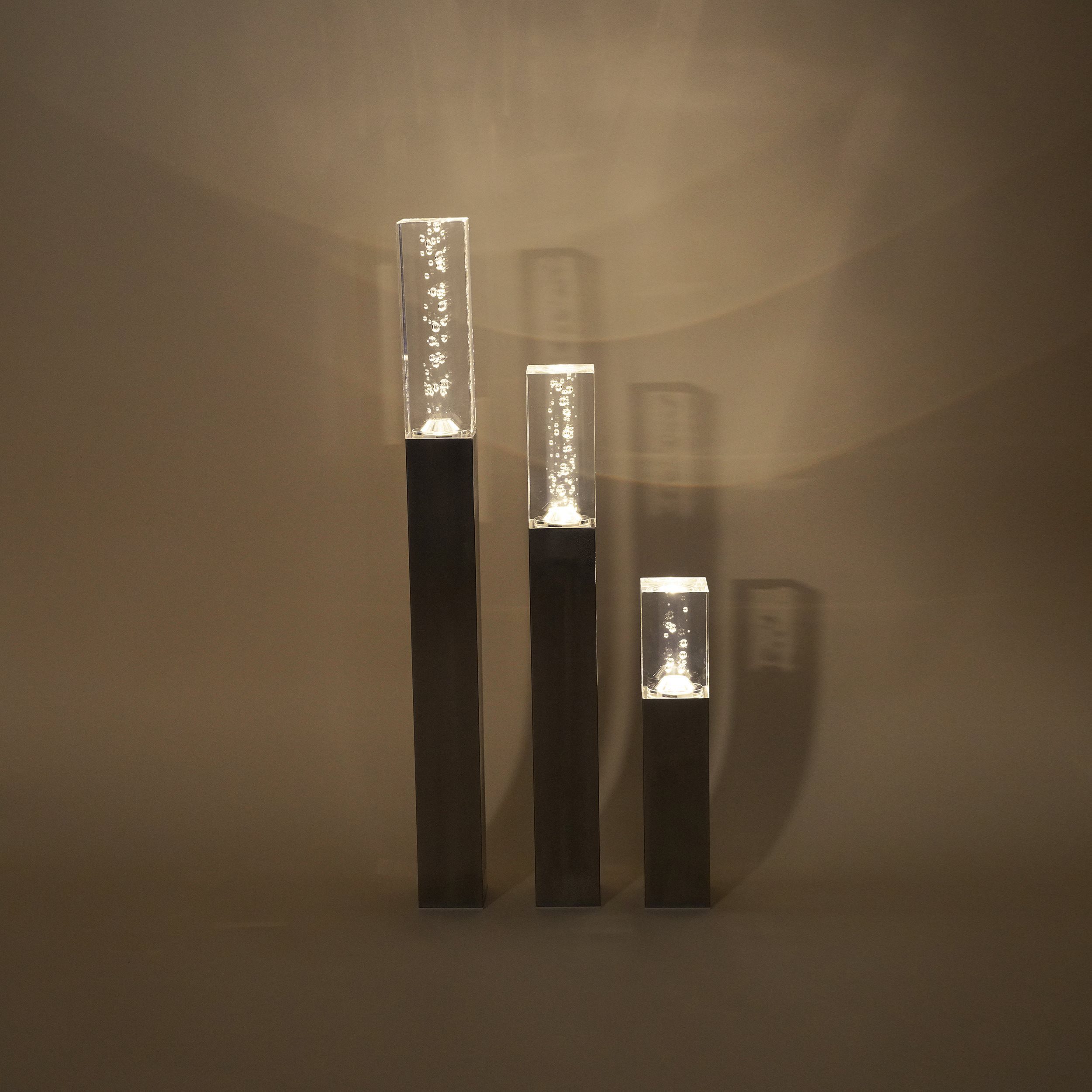 esotec LED Gartenleuchte 3er Set Solar Metall-Standleuchten Bubble Tower H=30+50+63cm 102557, automatisches Einschalten bei Dämmerung, LED fest integriert, warmweiß