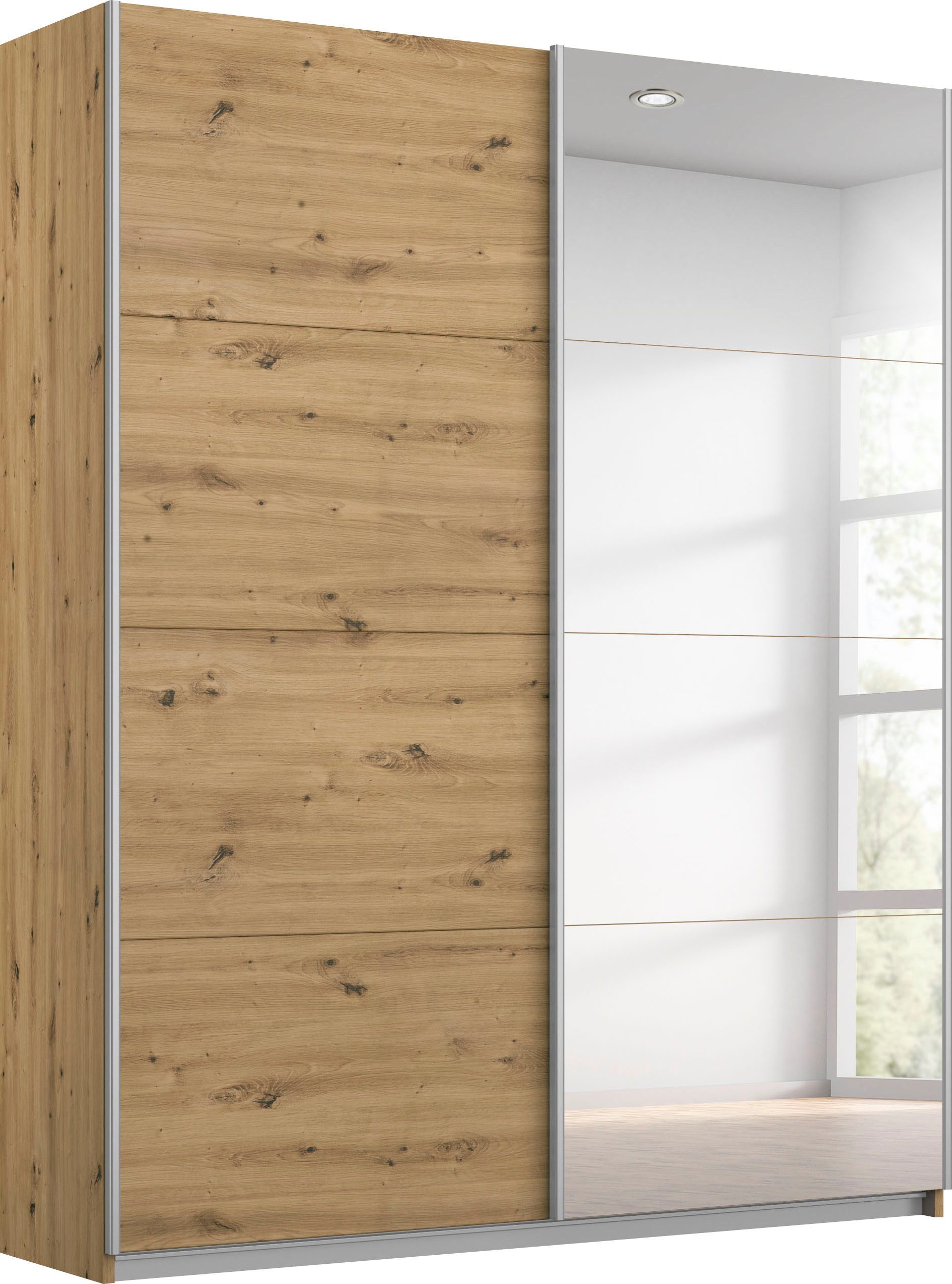 OTTO home Schwebetürenschrank Kleiderschrank Schrank Garderobe Schlafzimmerschrank THANOS (3 verschiedene Ausstattungen BASIC/CLASSIC/PREMIUM (inkl. SOFT-CLOSE) Optional mit Spiegel, Metall-Griffleisten alufarben MADE IN GERMANY