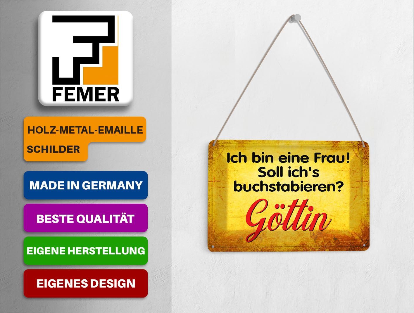 Femer GmbH Postkarte Spruch 14x10 cm ich bin Frau Göttin, unfrankiert