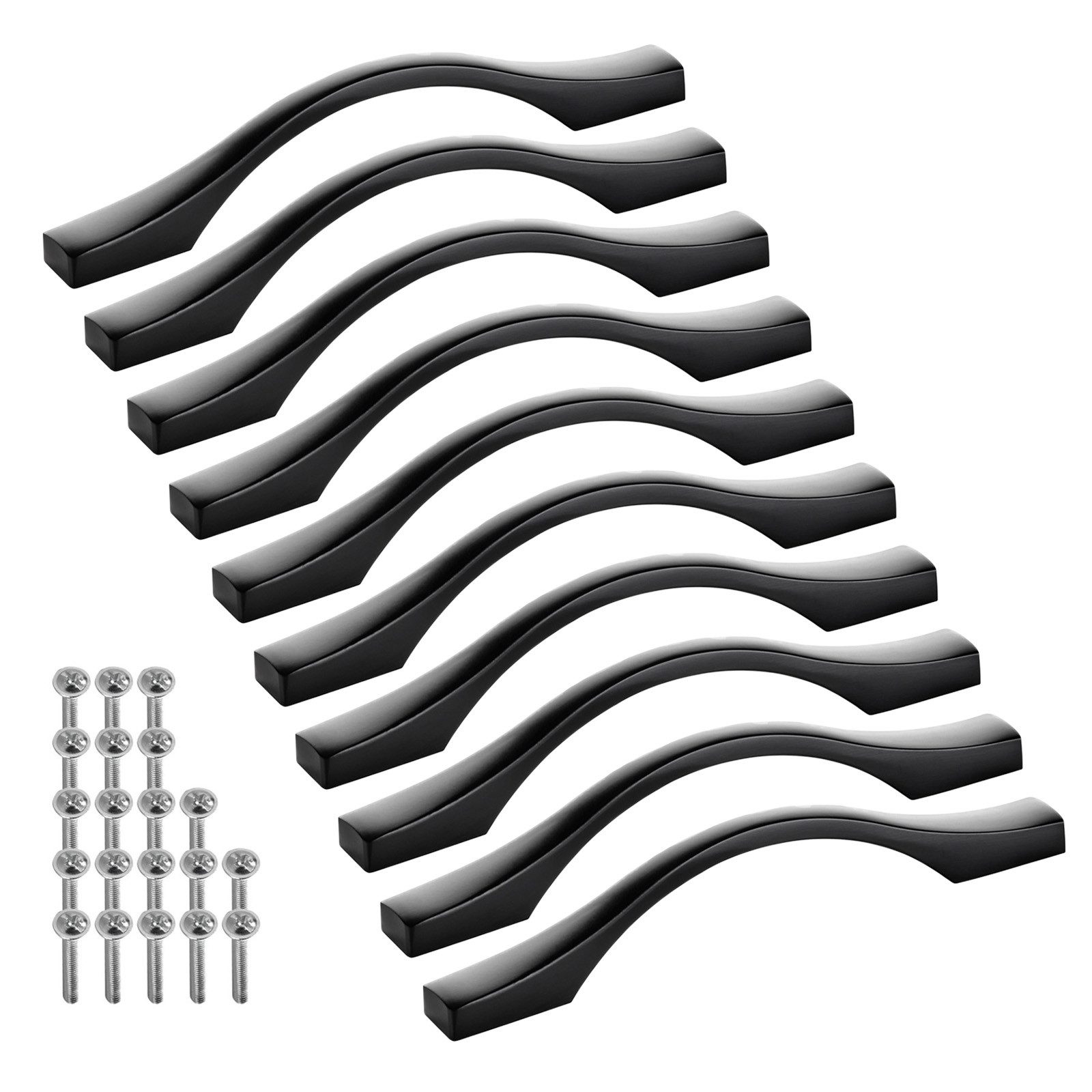 SO-TECH® Möbelgriff Bügelgriff Blackline XV schwarz matt - inkl. Schrauben (Spar-Set, 10-St), Schubladengriff Schrankgriff Bohrlochabstand (BA) 96 mm