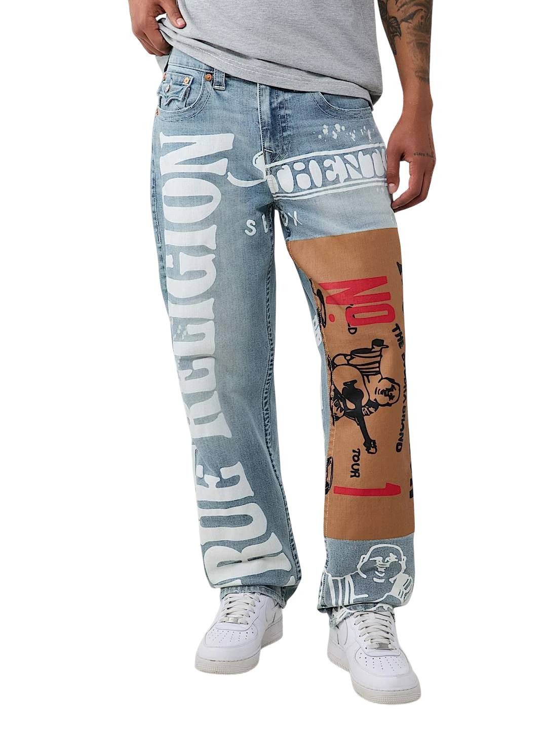 True Religion Loose-fit-Jeans Jeans True Religion Bobby Flap SN (1-tlg) Durchgehend aufgedruckte Logos