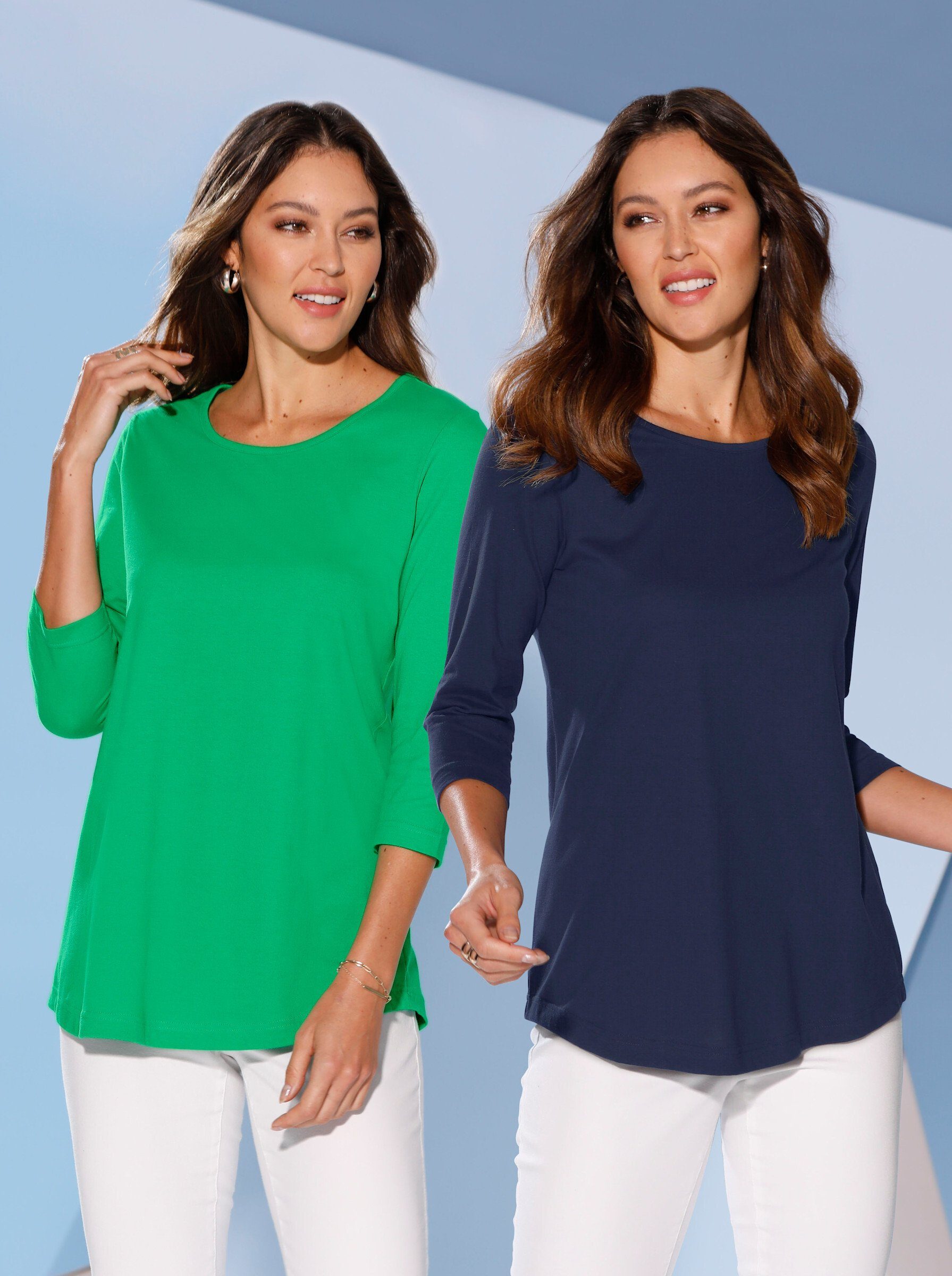 Sieh an! T-Shirt Longshirt (2-tlg) günstig online kaufen