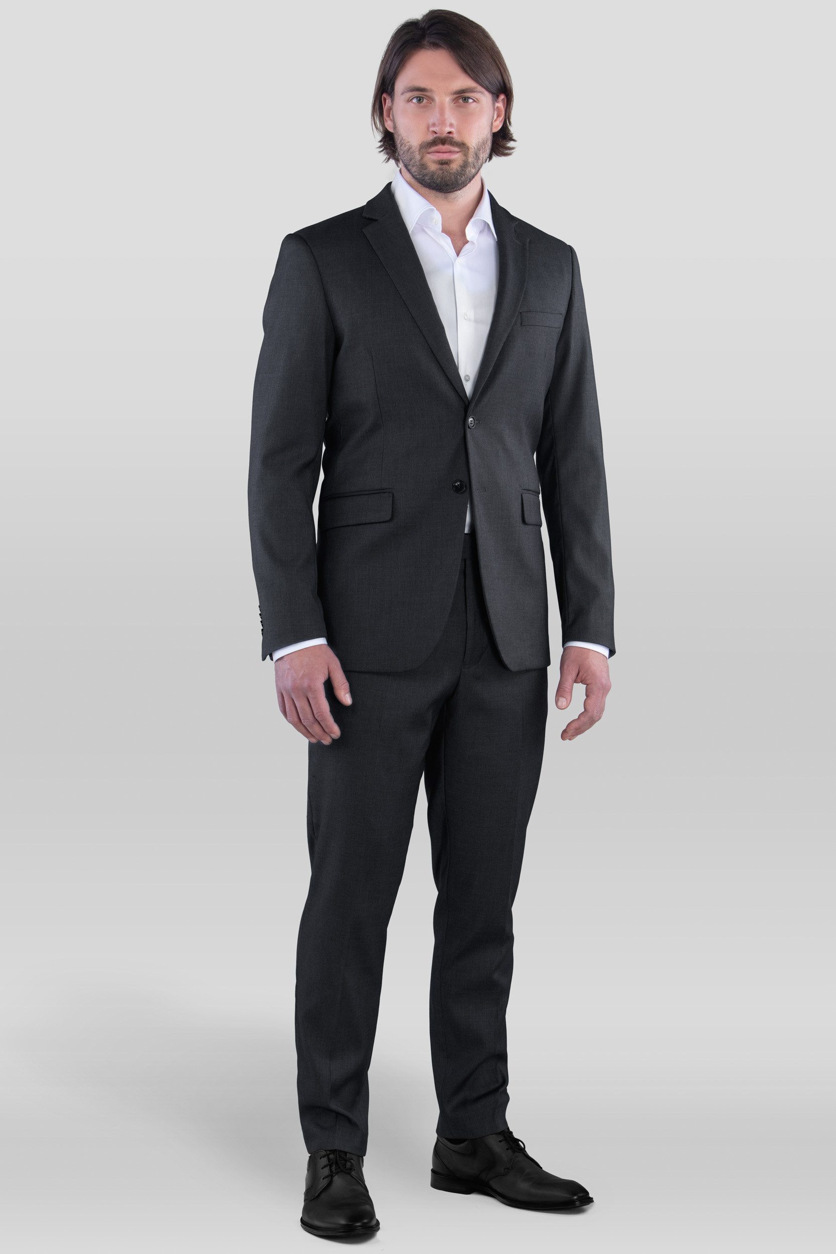 SANDER STELLAN Anzug Herren Business Anzug Slim Fit mit Kleidersack (Anzug günstig online kaufen