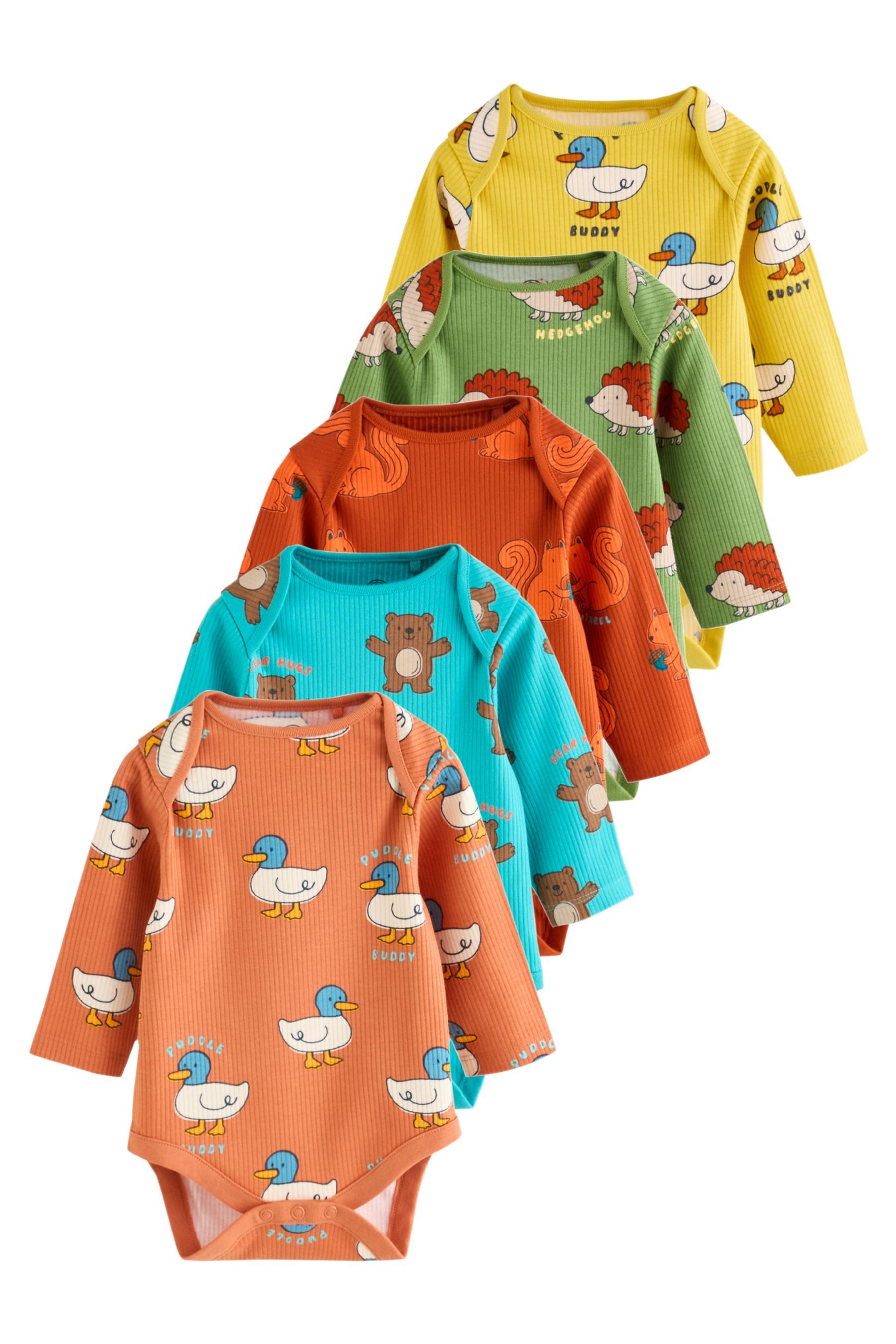 Next Langarmbody Langärmelige Babybodys im 5er-Pack (5-tlg)