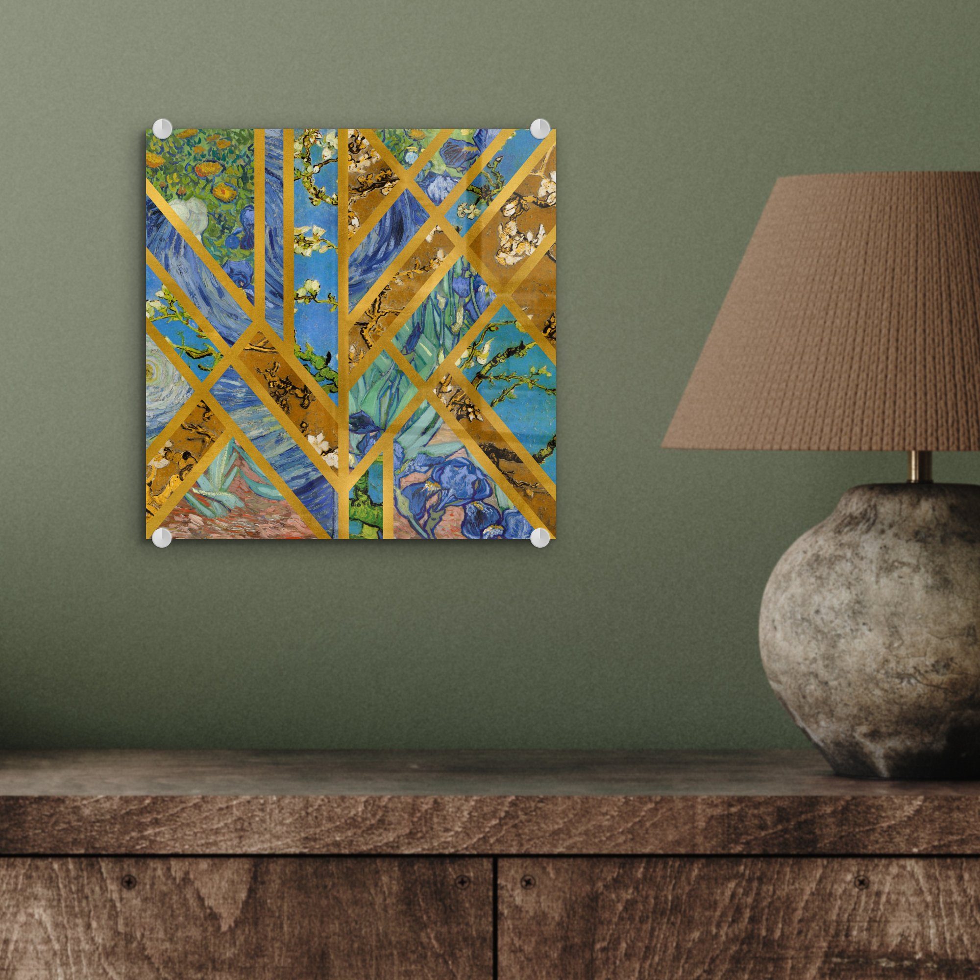 Glasbilder - Wanddekoration St), Wandbild - - Glas Alte Bilder Meister (1 - MuchoWow Gogh auf Glas auf - Kunst, Foto Van Acrylglasbild