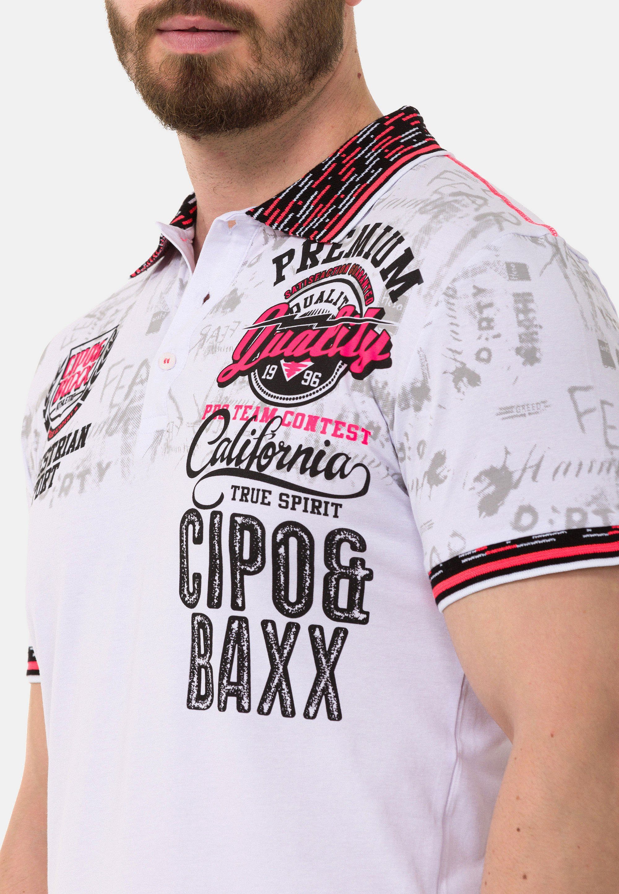 Cipo & Baxx in weiß coolem Poloshirt Polo-Design