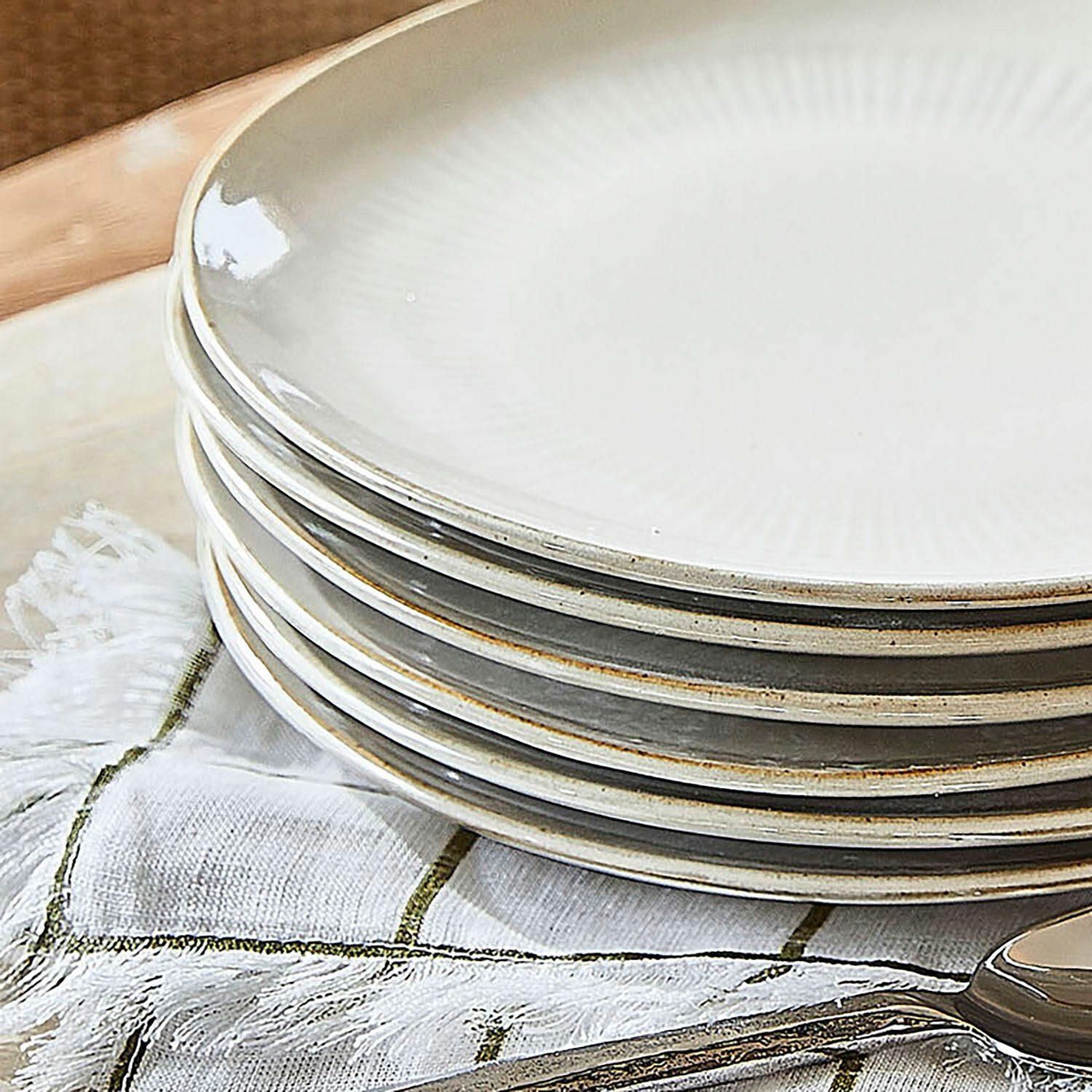 Mirabeau Geschirr-Set Dessertteller 6er Set Périers beige, Steinzeug