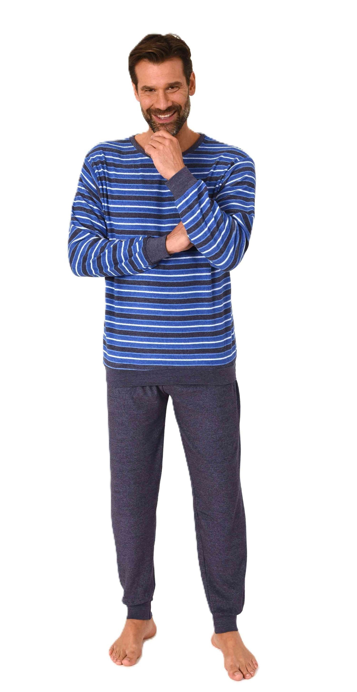 Normann Pyjama Normann Herren Frottee Schlafanzug mit Bündchen - auch in Üb günstig online kaufen