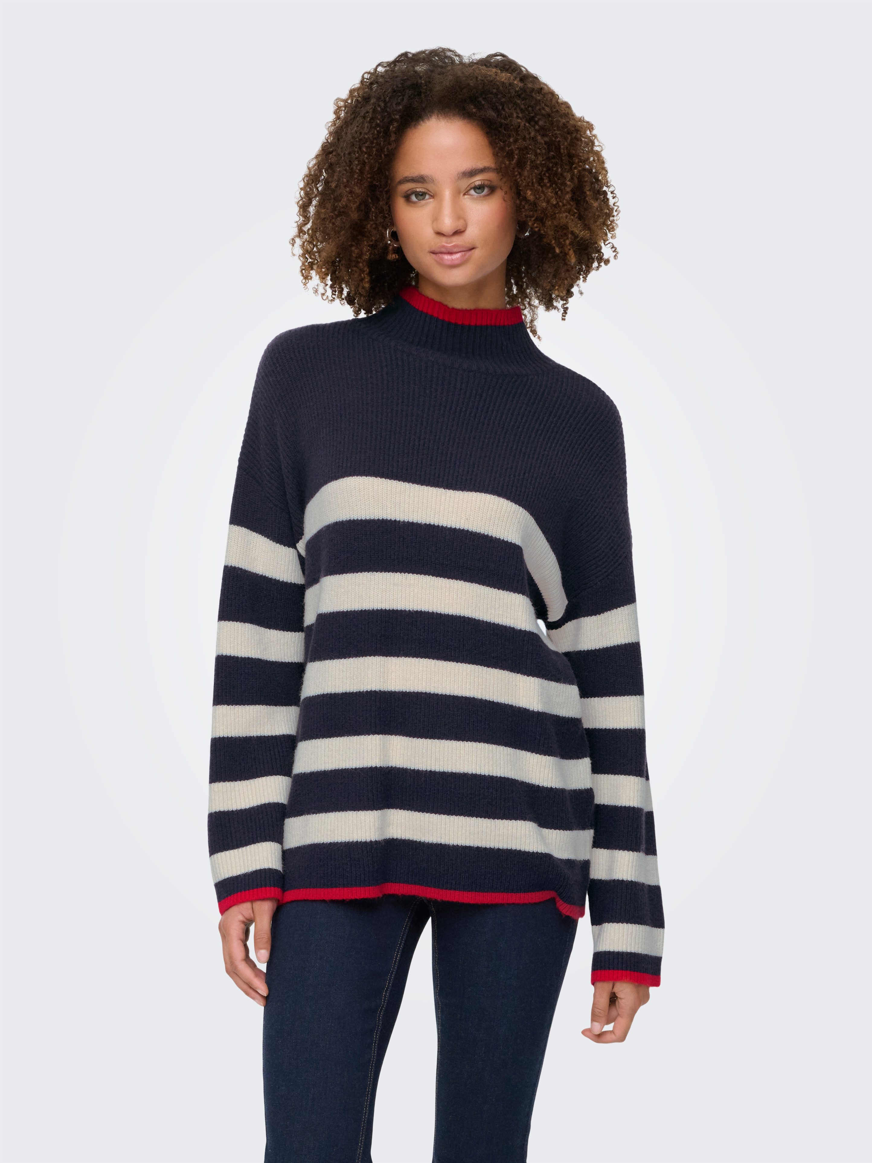 ONLY Strickpullover ONLKATIA LS RIB HIGHNECK CC KNT