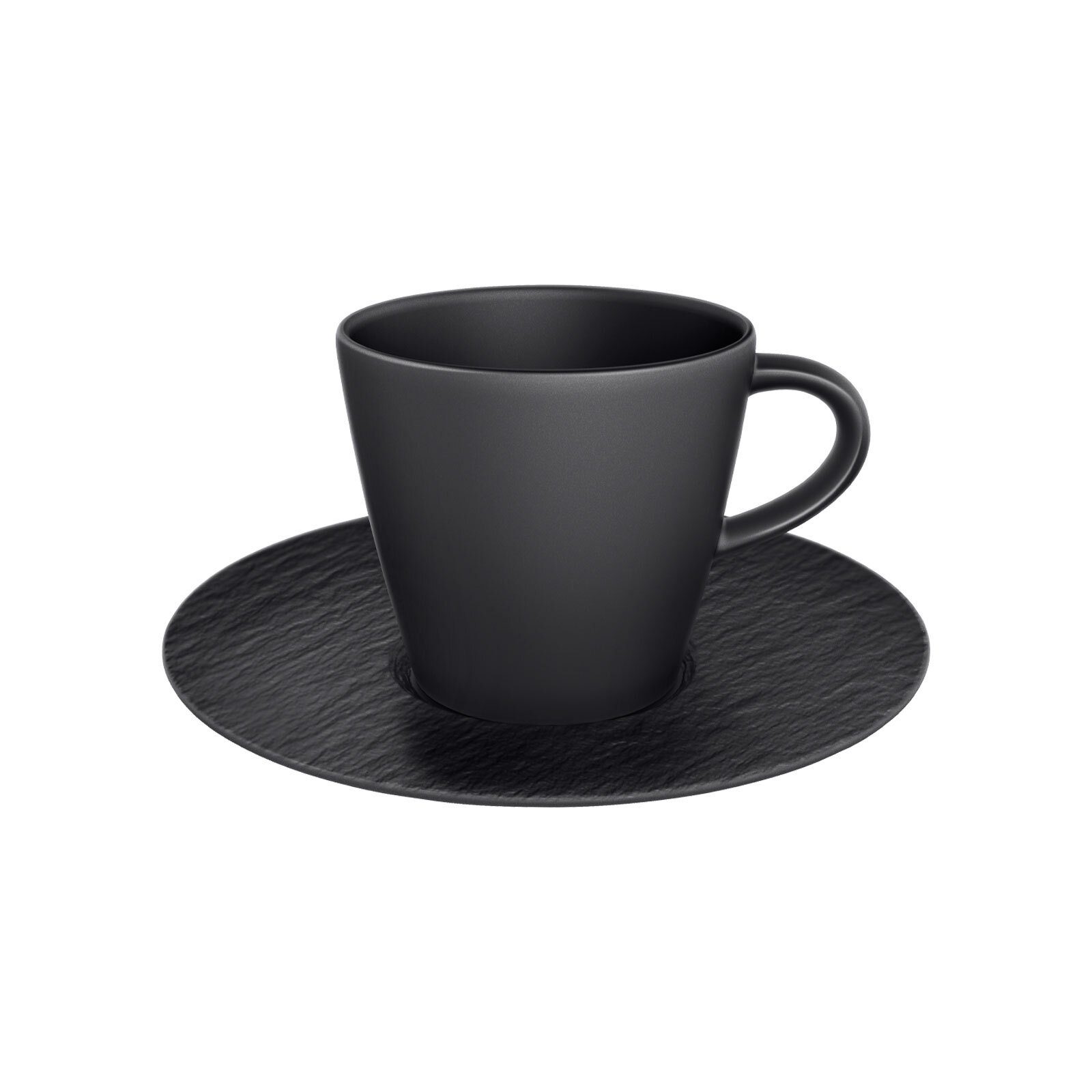 Villeroy & Boch Tasse Manufacture Rock Kaffeetasse mit Untertasse, Porzellan