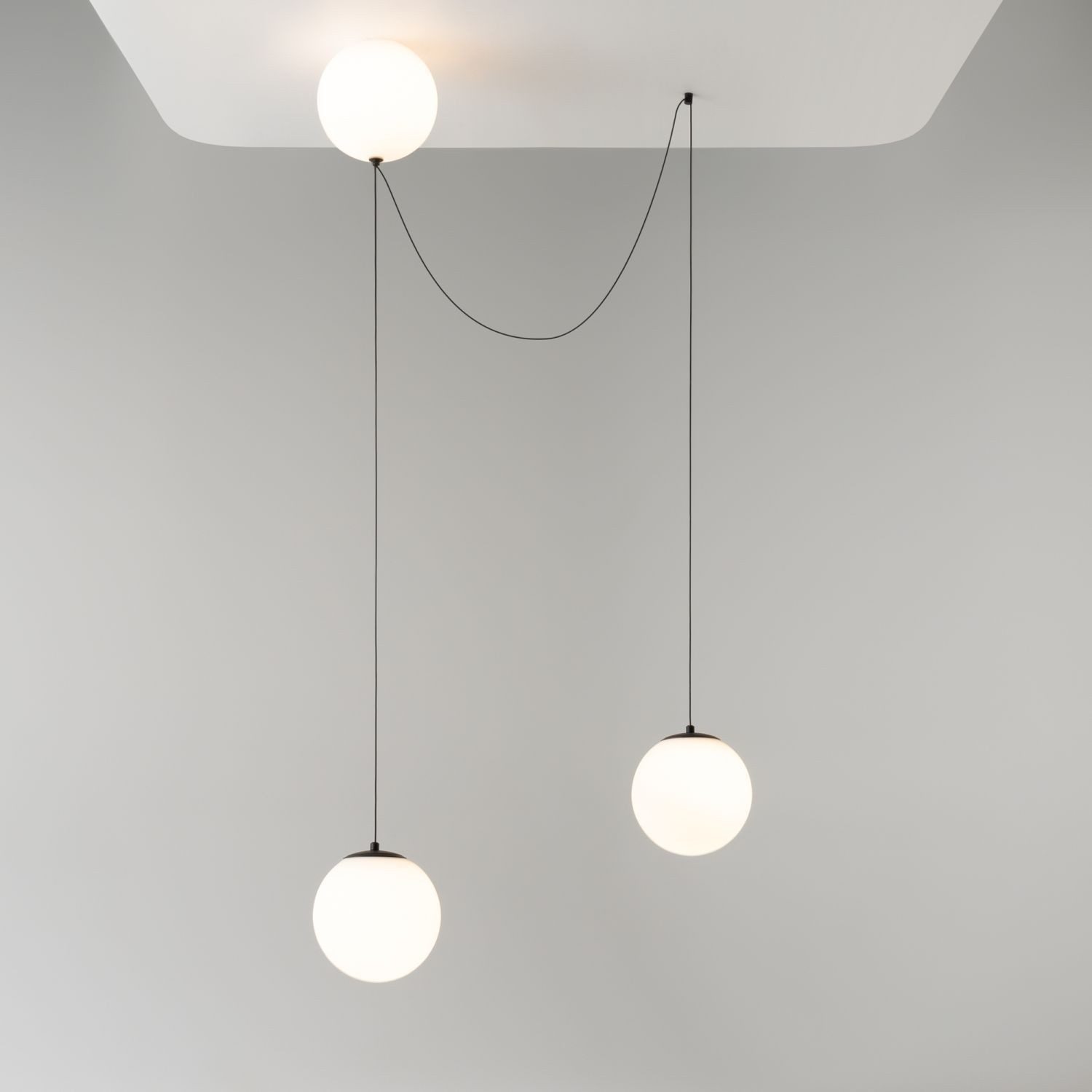 Licht-Erlebnisse Pendelleuchte BRIVO, LED fest integriert, Warmweiß, LED Glas Metall 3000 K warmweiß 1700 lm 20 cm breit H: max. 300 cm – Bild 4 von 5