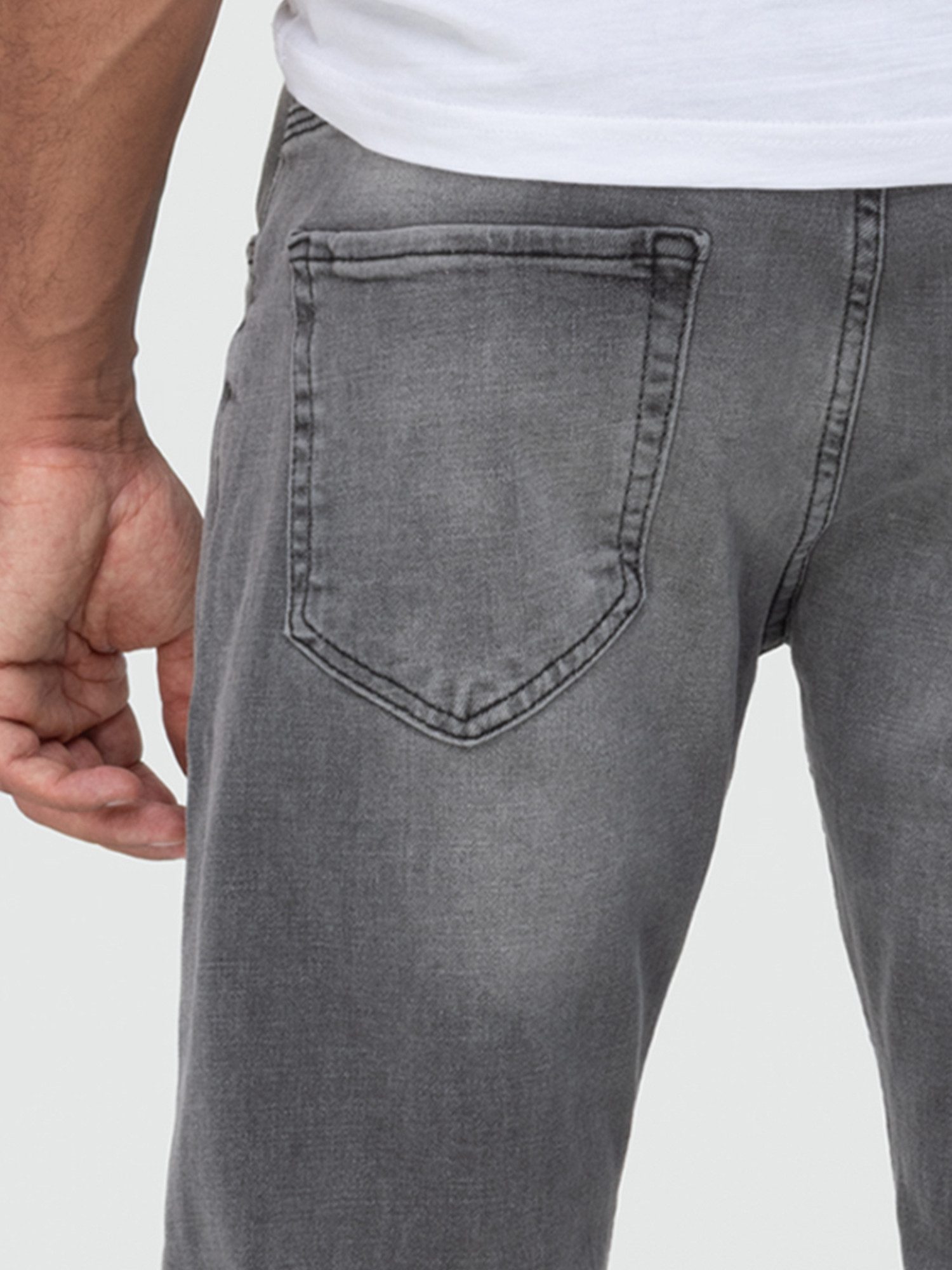 Lorenzo Loren Straight-Jeans Herren Jeans Hose Grau Stonewashed LL-4020 – Bild 5 von 5