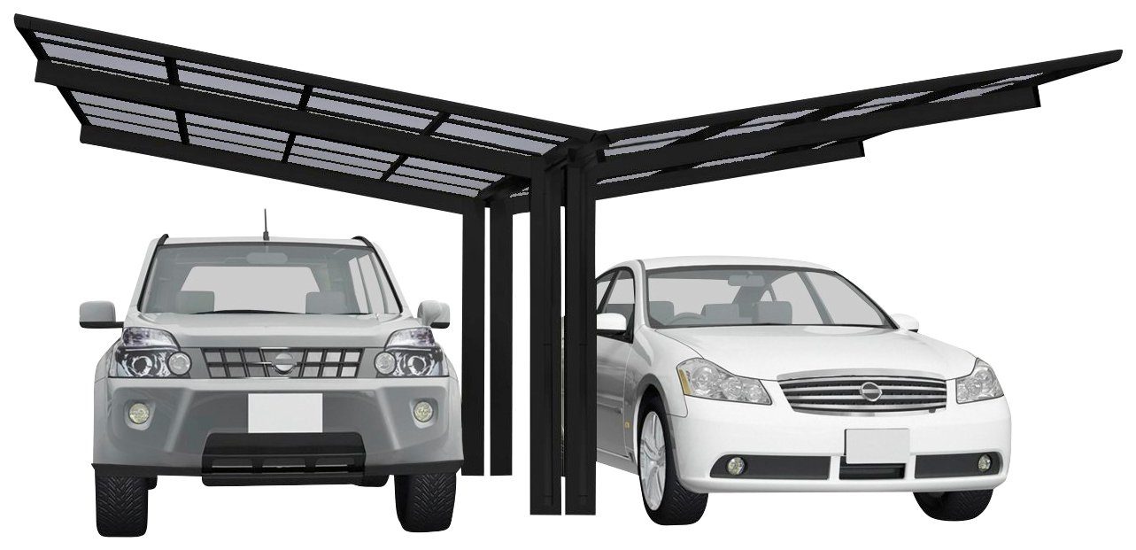 Linea 60 Doppelcarport Typ Aluminium 240 Ximax cm Y-schwarz, 548x495 Einfahrtshöhe, BxT: cm,