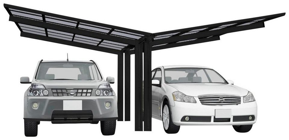 Ximax Doppelcarport Linea Typ 60 Y-schwarz, BxT: 548x495 cm, 240 cm  Einfahrtshöhe, Aluminium