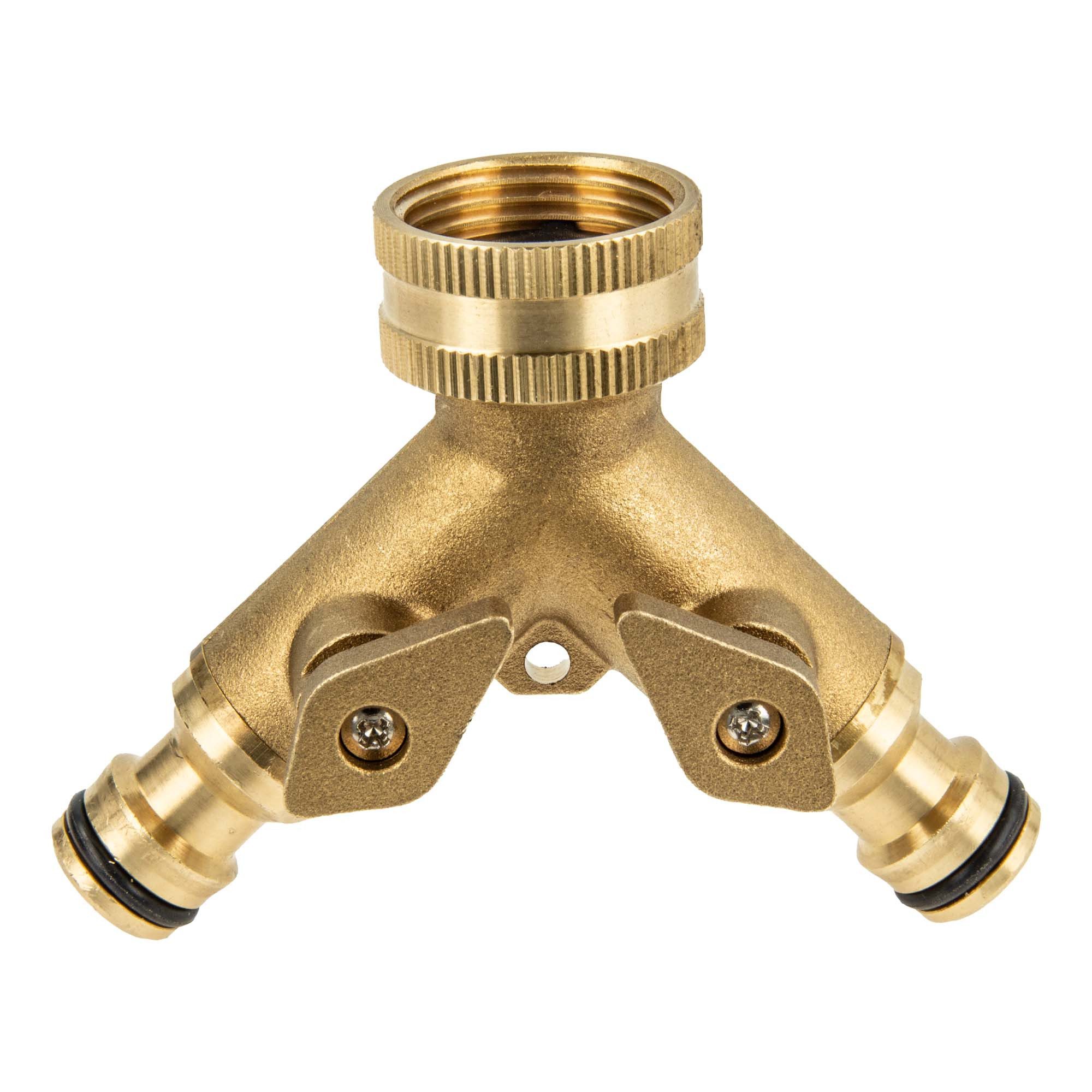 tecuro Schlauchverbinder 2-Wege Verteilerstück mit Steckkupplungen, einzeln absperrbar