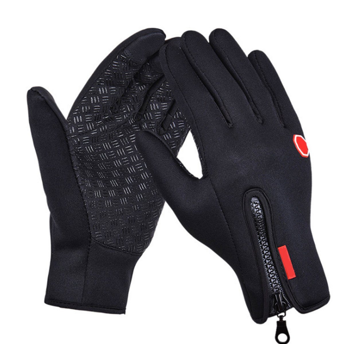 schwarz1 für Wasserdicht Laufen Touchscreen,Herren Damen, ZmdecQna Winterhandschuhe, Fleecehandschuhe