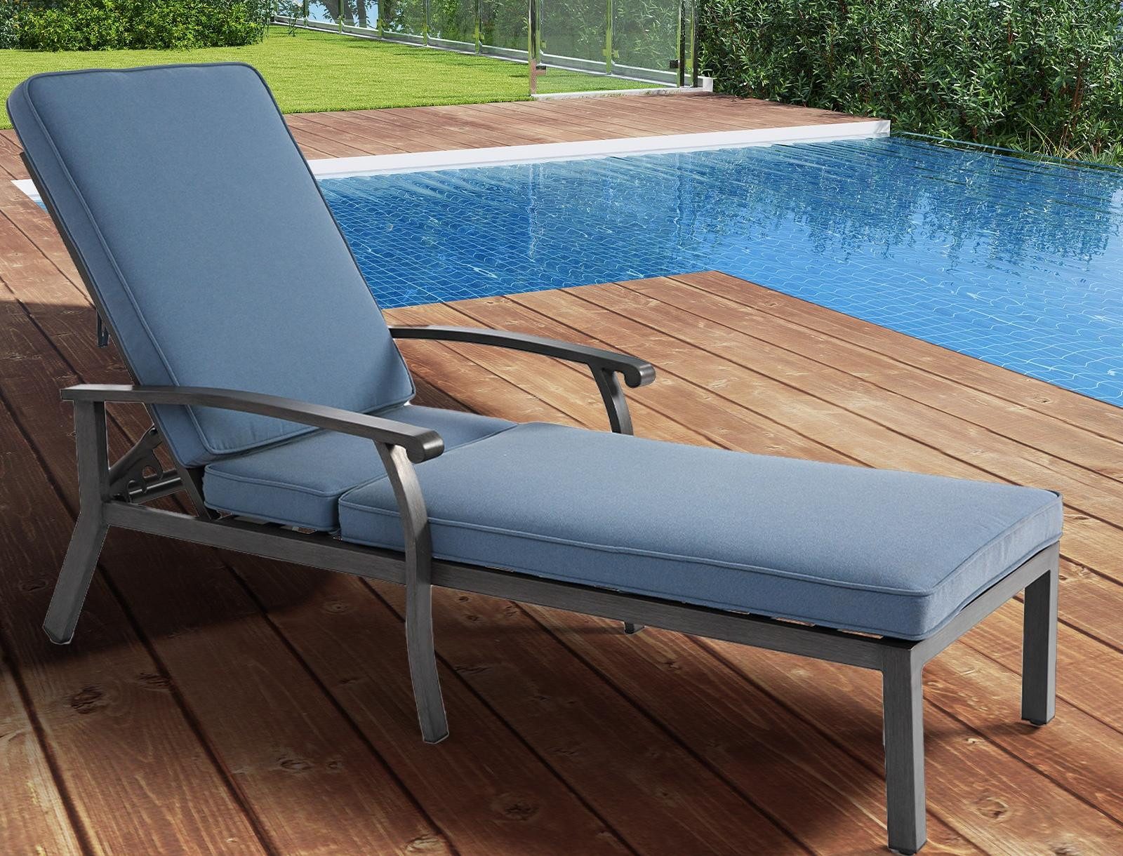 LVHOM Gartenliege Verstellbare Aluminium-Liege mit Kissen, günstig online kaufen