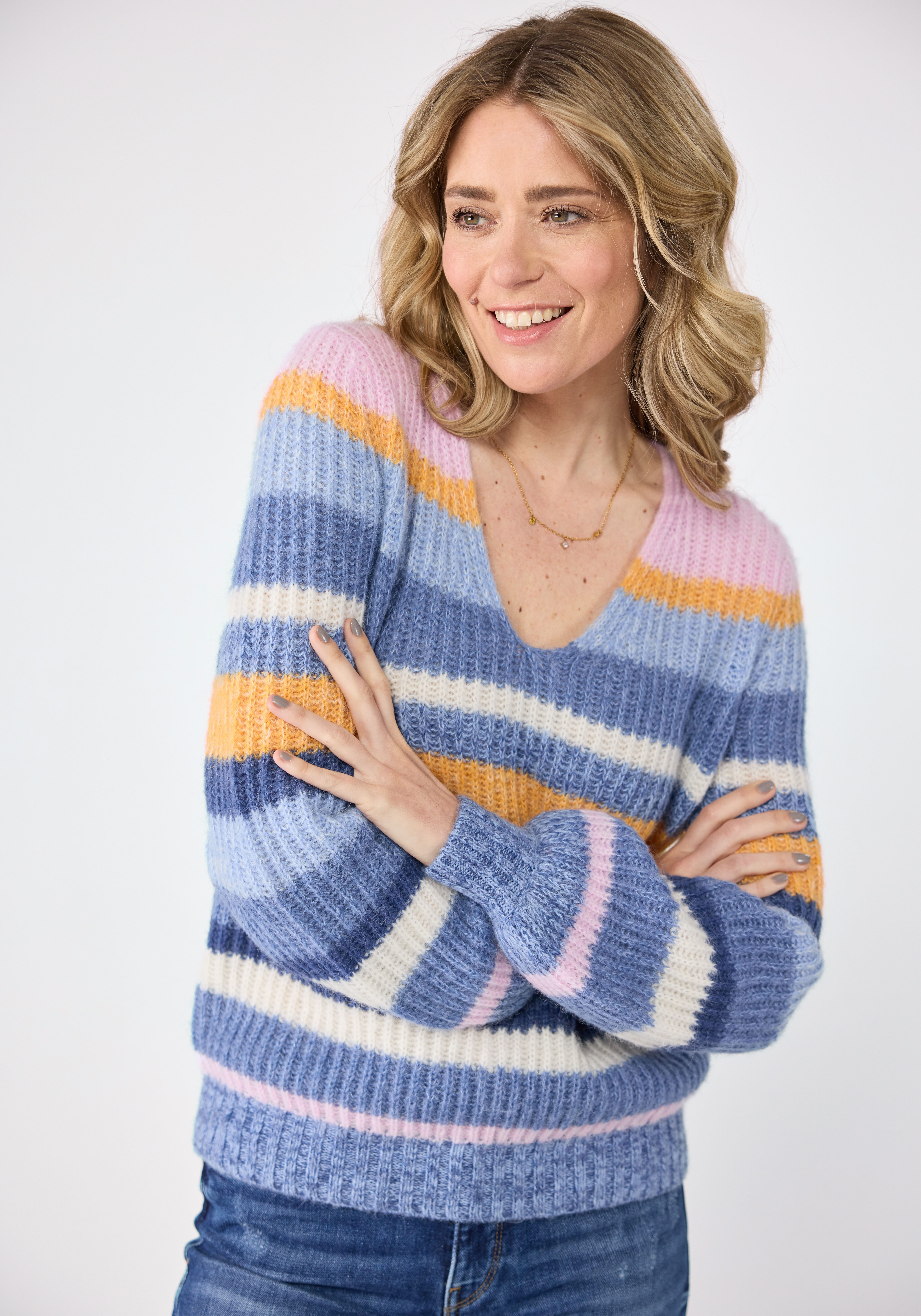 V-Ausschnitt-Pullover BeeleL
