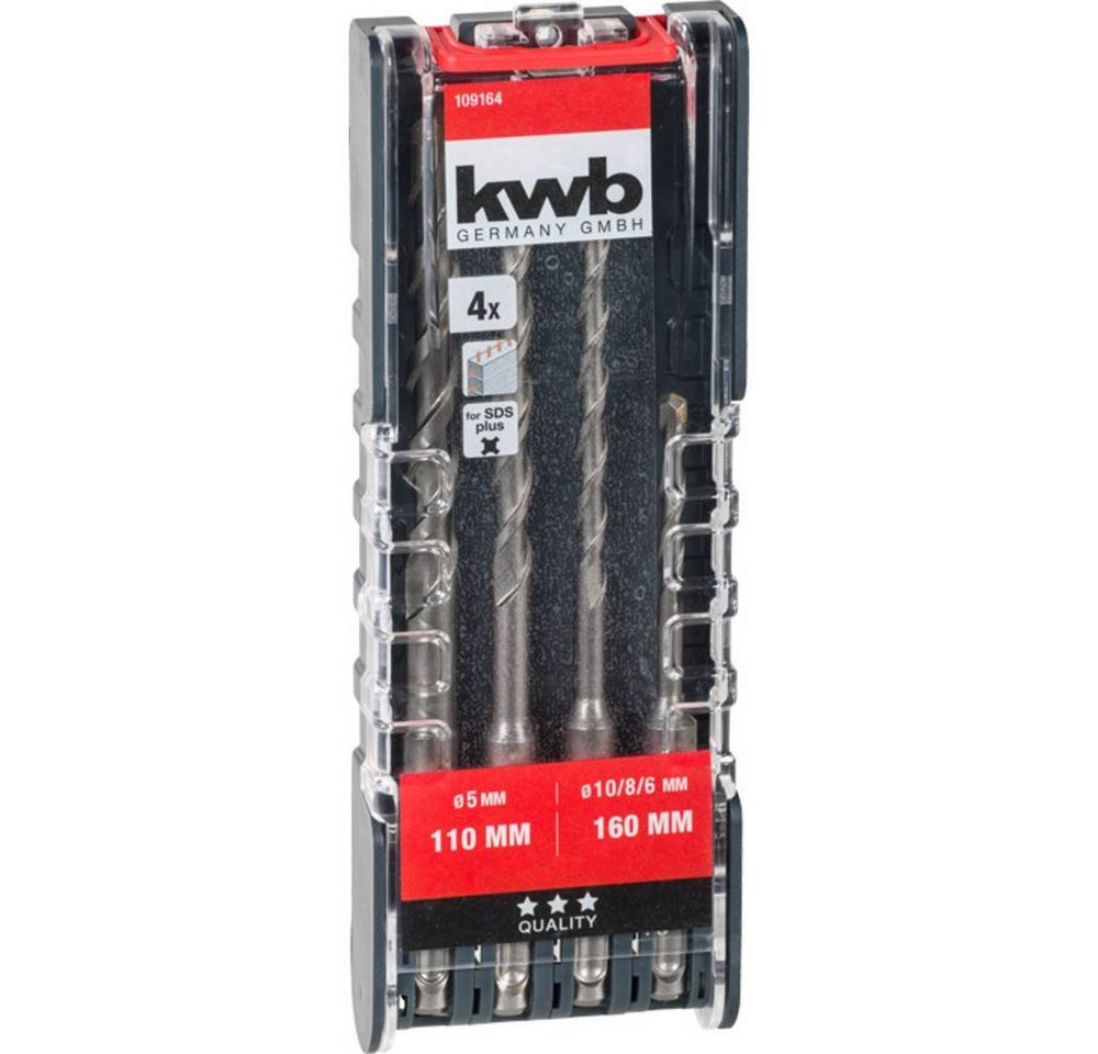 Thumbnail - kwb Spiralbohrer SDS PLUS HAMMERBOHRERSATZ, 4-TLG, (1 x 6 mm, 1 x 8 mm, 1 x 10 mm), Hammerbohrer-Set