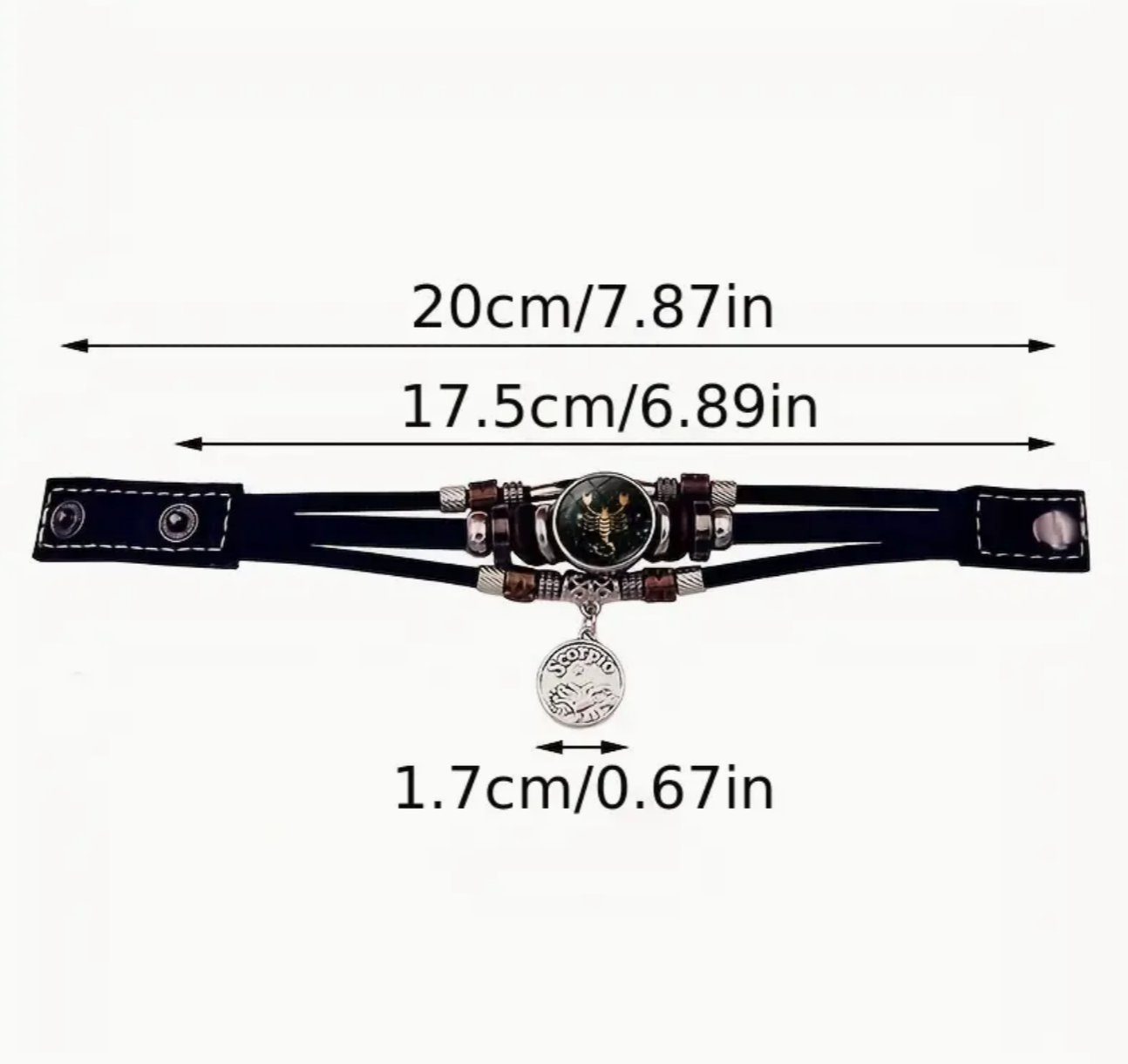 Stelby Armband mit Gravur Armband Sternzeichen Jungfrau mit 3D Gravur im Glas (Weihnachtsgeschenk, Geburtstagsgeschenk, Valentinstaggeschenk, modern, minimalistisch), langlebig, pflegeleicht, unisex