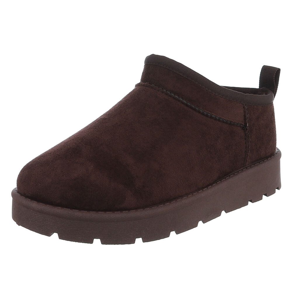 Ital-Design Bequeme Damenfreizeitschuhe mit praktischem Design Snowboots (90624820) Flach Plateaustiefeletten in Braun