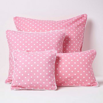 Kissenbezüge Kissenbezug in Rosa mit Punkten, 100% Baumwolle, 30 x 30 cm, Homescapes