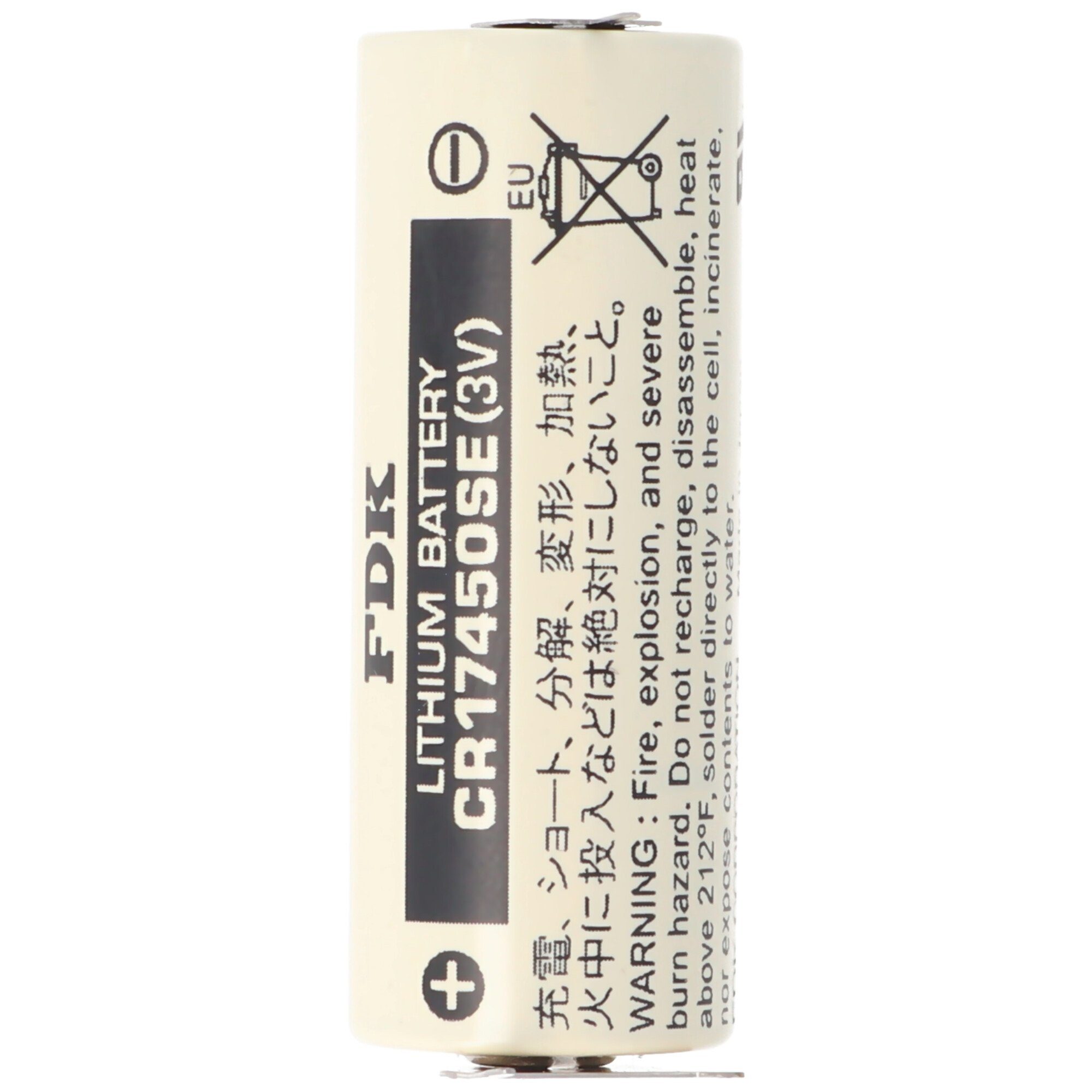 Sanyo CR17450SE Lithium Sanyo Batterie, (3,0 Batterie Print V) A, Lötfahnen 3er Size