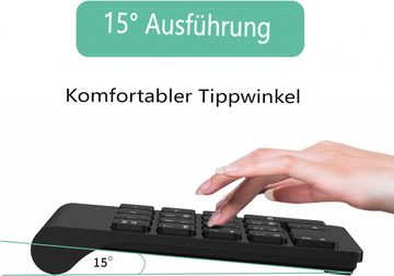 FELIXLEO Kabelloser Ziffernblock, 2,4 G Tragbarer, Mini-Nummernblock18 Tasten USB-Tastatur
