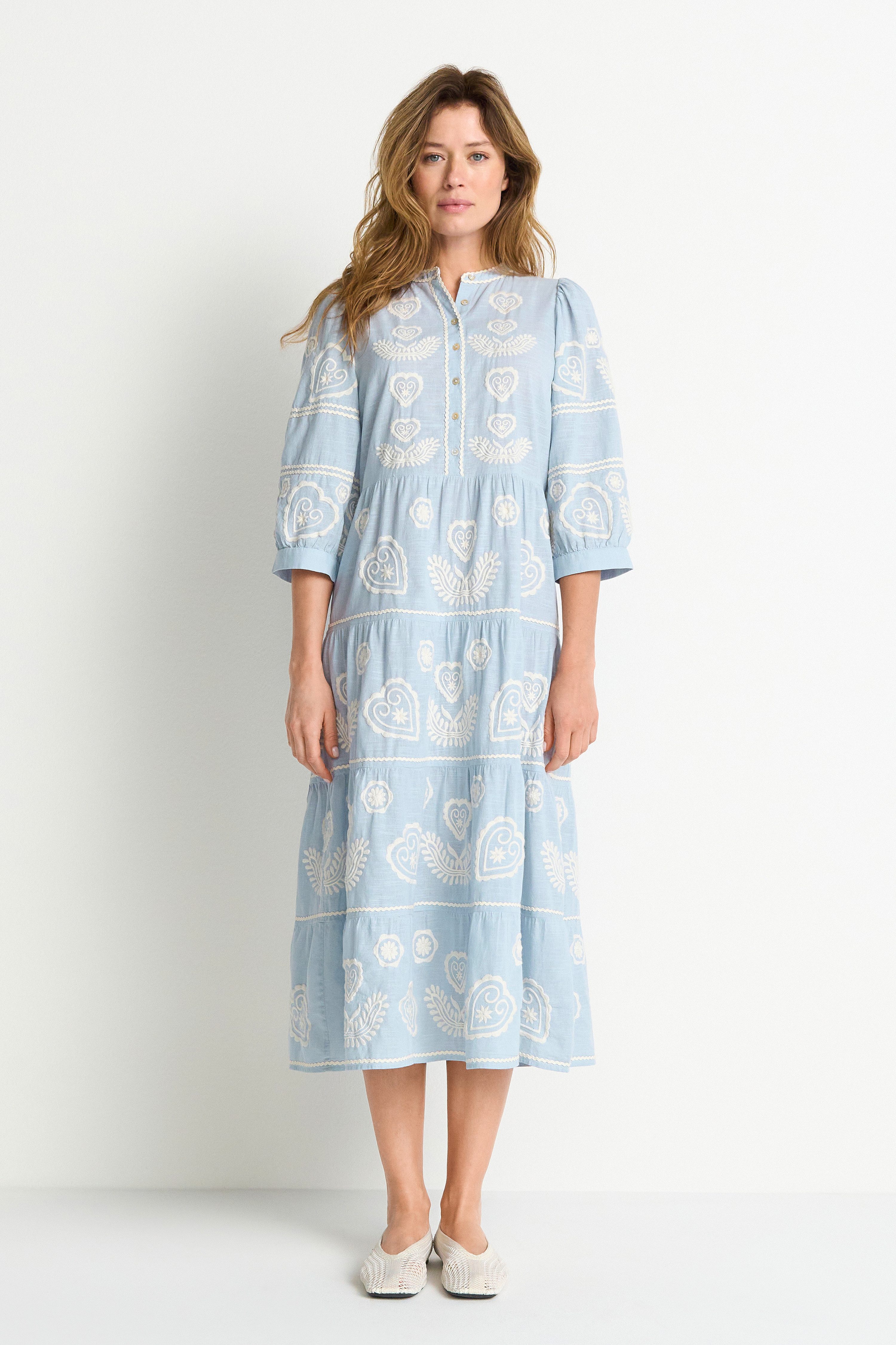 RICHROYAL Midikleid Regular fit mit Stickereien