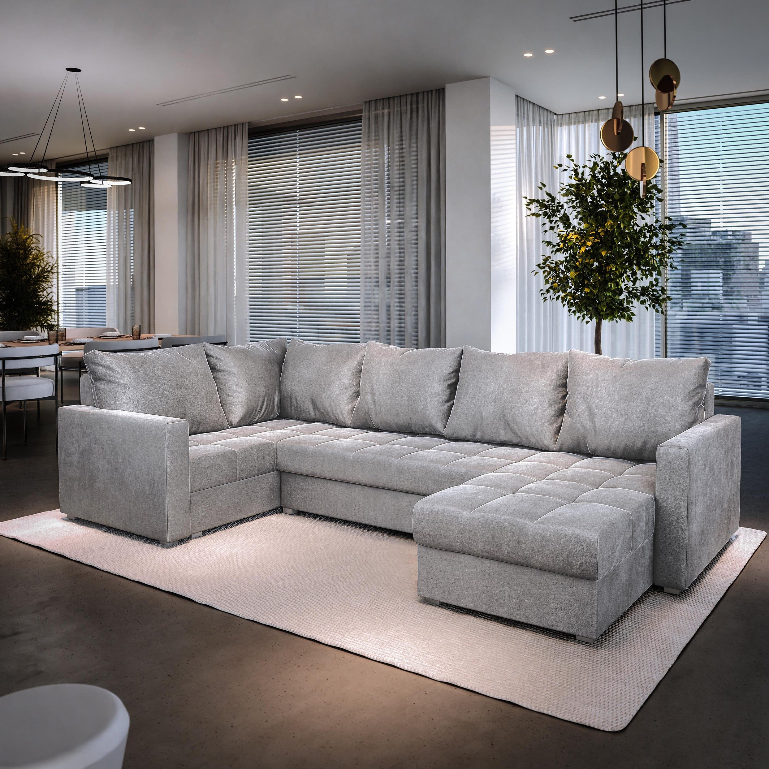 Masseno Ecksofa LORIVO mit Schlaffunktion U-Form, günstig online kaufen