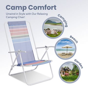HOMECALL Campingstuhl Great-sale Ultraleicht Klappstuhl Strandstuhl mit Regenbogen Textilene, 2 fach verstellbare Rückenlehne