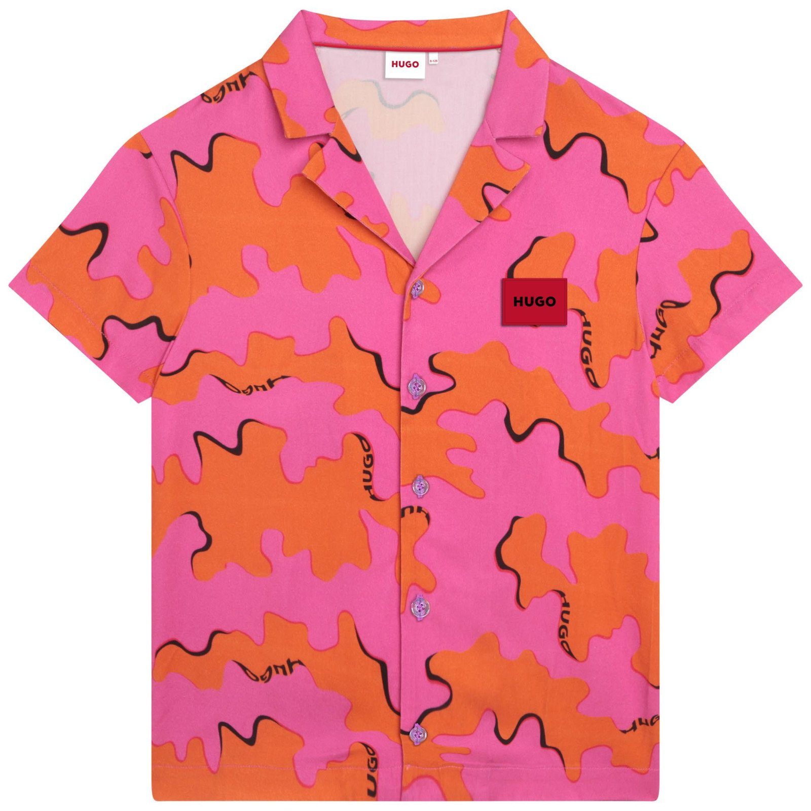 HUGO Kurzarmhemd HUGO cooles Boys Hemd mit Logo Print