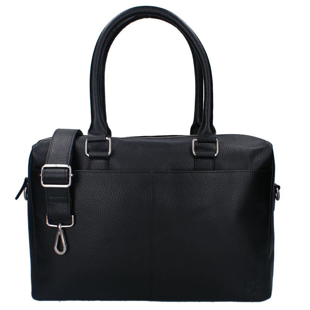 Vadobag Wickeltasche Schwarze Baby Wickeltasche mit Unterlage Echt Leder Schultertasche