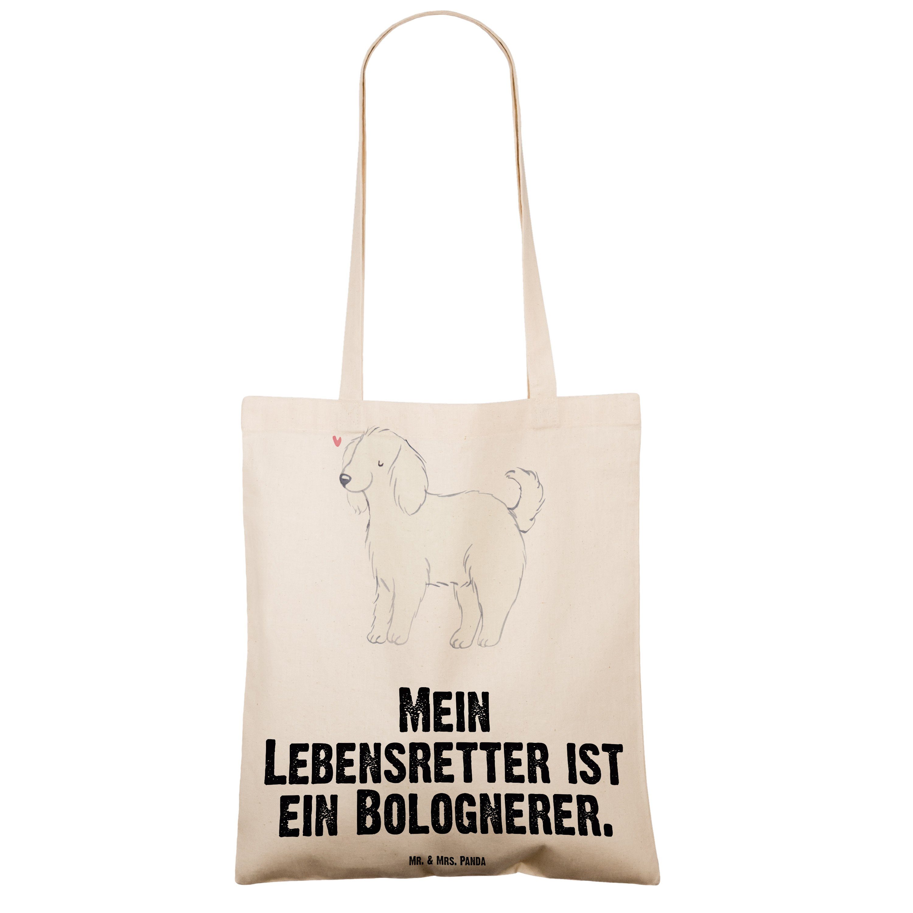 Mr. Bologneser & Transparent Tragetasche Beuteltas - Mrs. Panda (1-tlg) Geschenk, Schenken, Lebensretter -