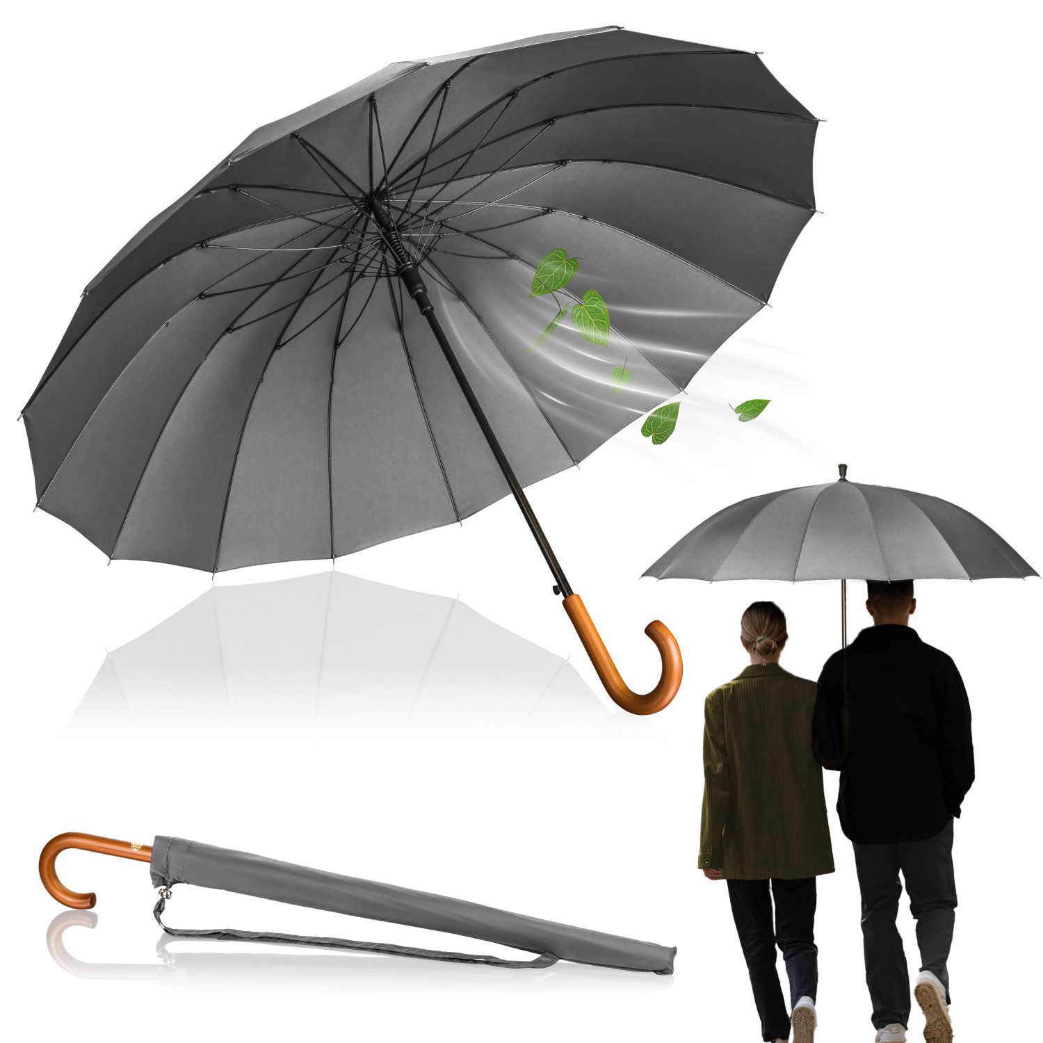 Logan & Barnes Stockregenschirm Edinburgh, Gummierte Spitze