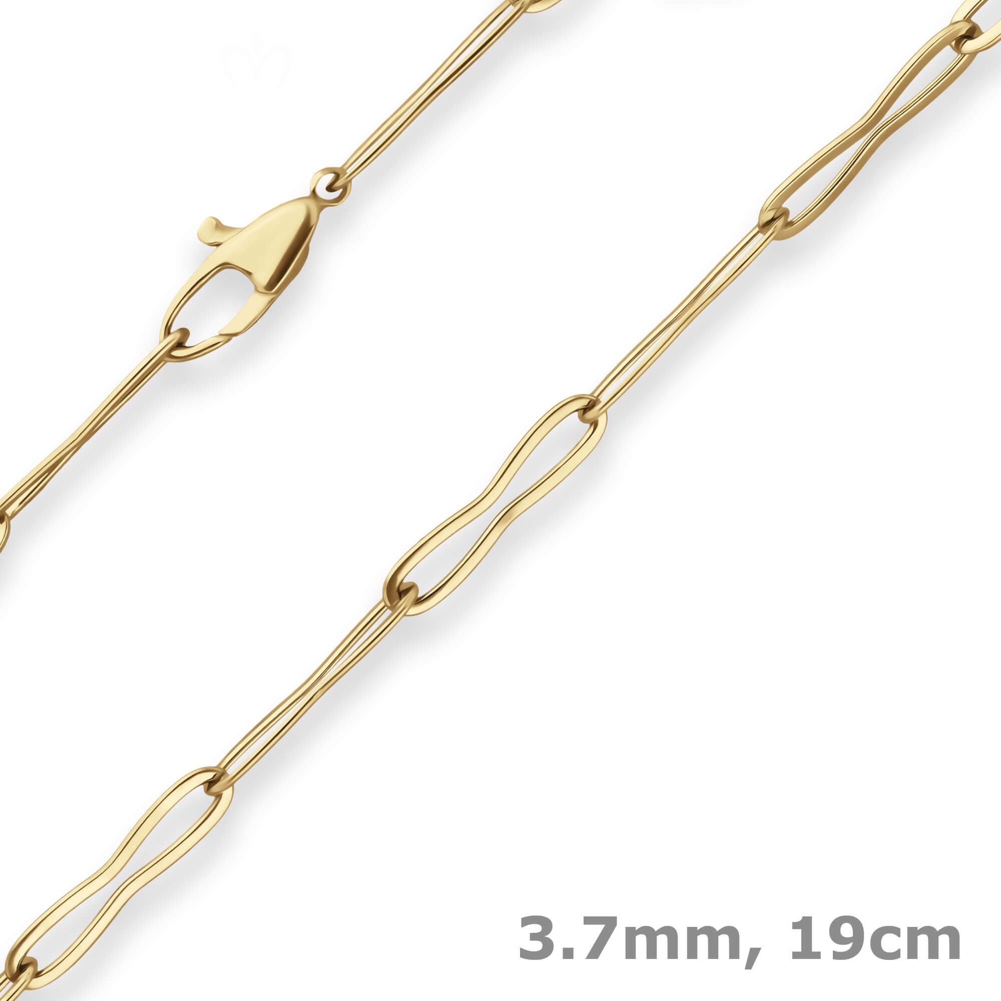 Goldarmband 3,7mm Armband Fantasiekette aus 585 Gelbgold 19cm