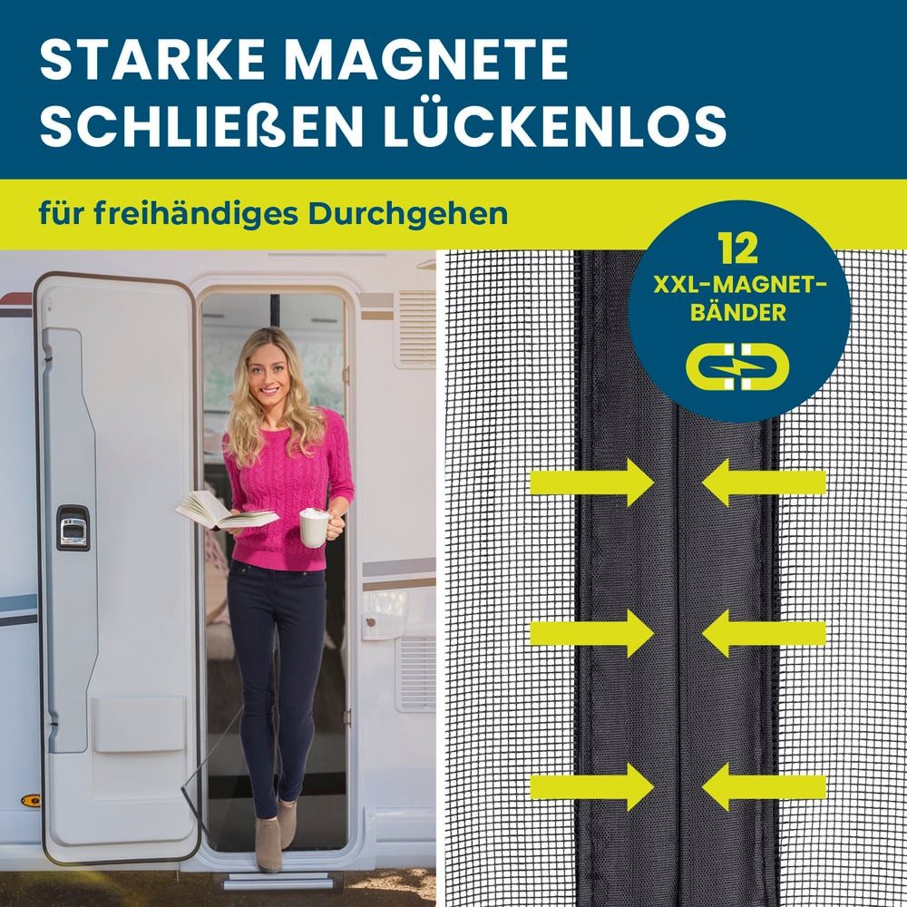 Hoberg Insektenschutz-Vorhang Insekten- & Pollenschutzvorhang mit XXL-Magnetbändern, (1-St), schnell montieren Schutz vor Mücken, Fliegen, Spinnen etc. – Bild 5 von 5