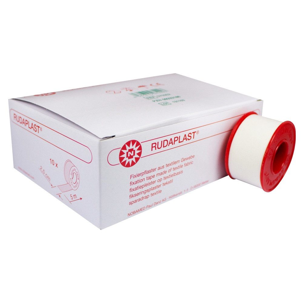 Nobamed Fixierpflaster Rudaplast Fixierpflaster, 5 m pro Rolle (10-St., 10 Rollen)