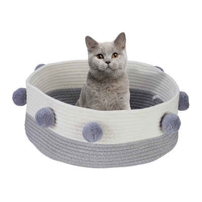 relaxdays Katzenliege Katzenbett aus Baumwolle