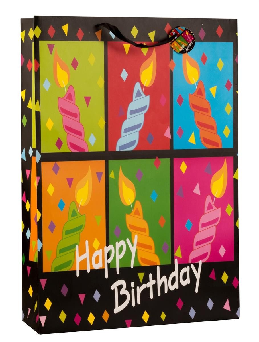 Geschenkestadl Geschenkpapier 4 Stück XXL Geschenktüte Happy Birthday Geschenkpapier Geburtstagstüte, (4St), XXL Geburtstagsgeschenktüte – Bild 2 von 2