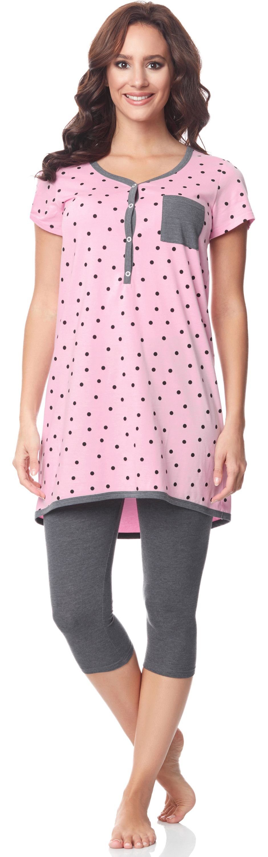Be Mammy Umstandspyjama Damen Kurzarm Pyjama günstig online kaufen