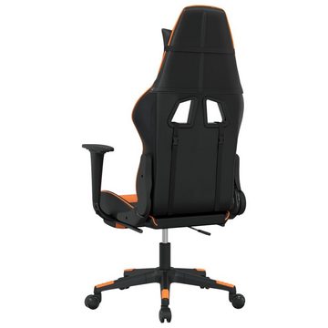 vidaXL Bürostuhl Gaming-Stuhl mit Massage Fußstütze Schwarz Orange Kunstleder Bürostuh