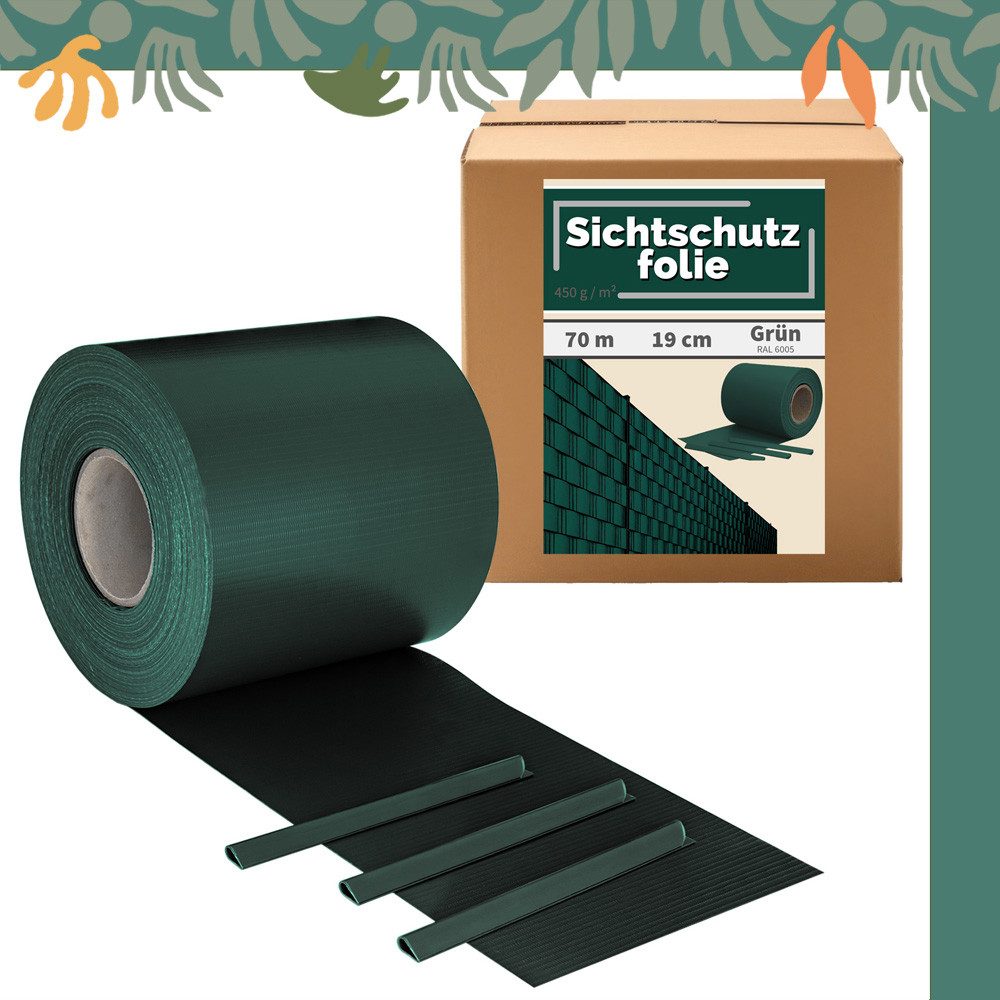 Sichtschutzstreifen Sichtschutz PVC Sichtschutzstreifen für Doppelstabmattenzaun Grün 70m