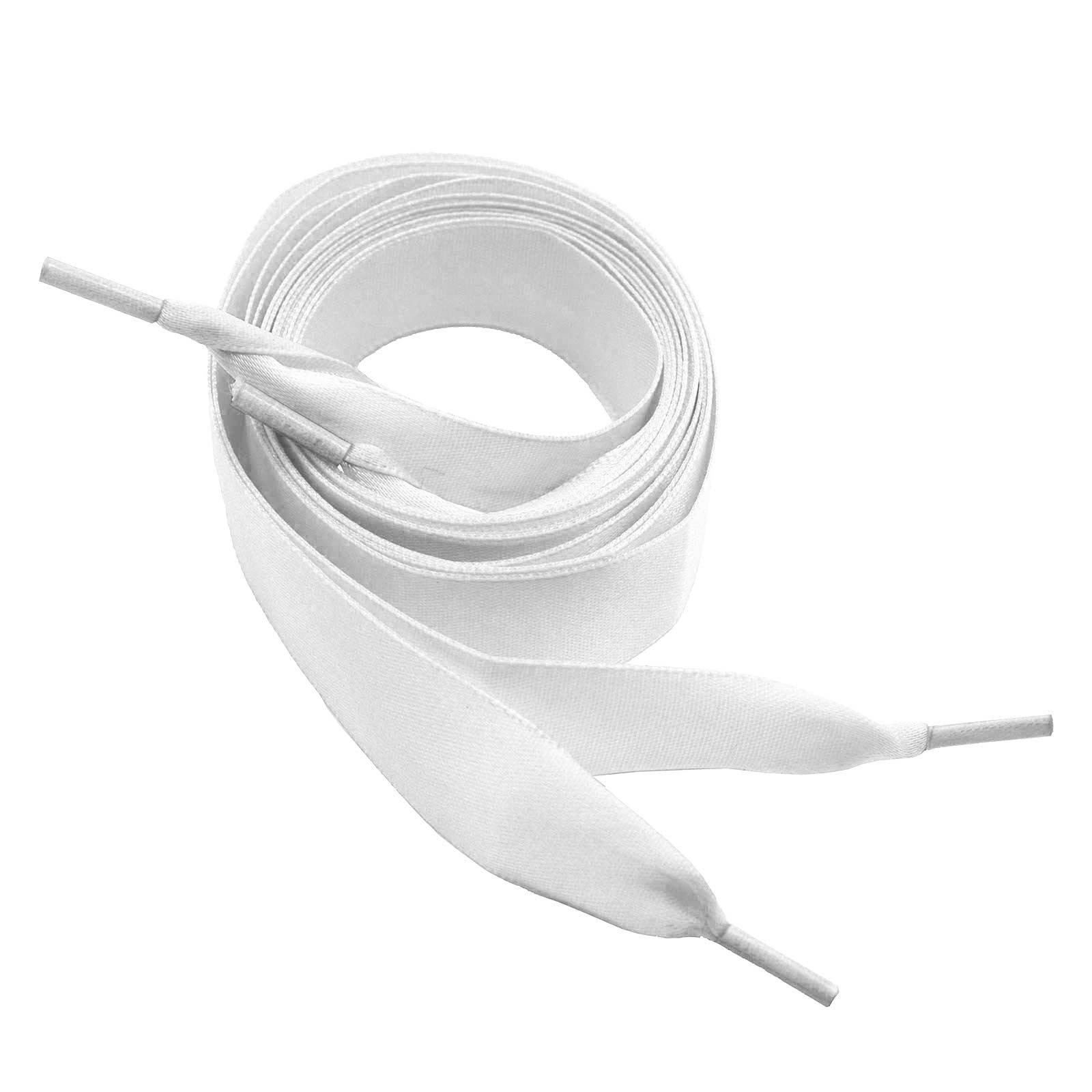 maDDma Schnürsenkel 1 Paar Schnürsenkel Satin 110cmx19mm Bekleidungskordel Kordel, 110 x 1.9 cmweiß
