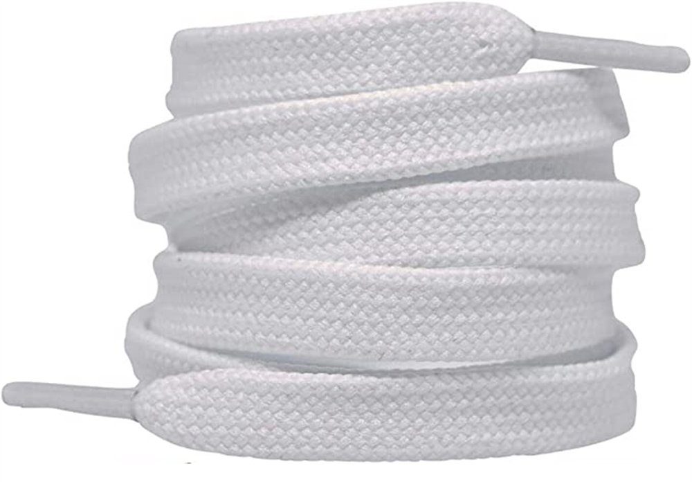 Köper Schnürsenkel 1 Paar - Premium Schnürsenkel flach reißfest Schuhbänder 8 mm breit Weiß